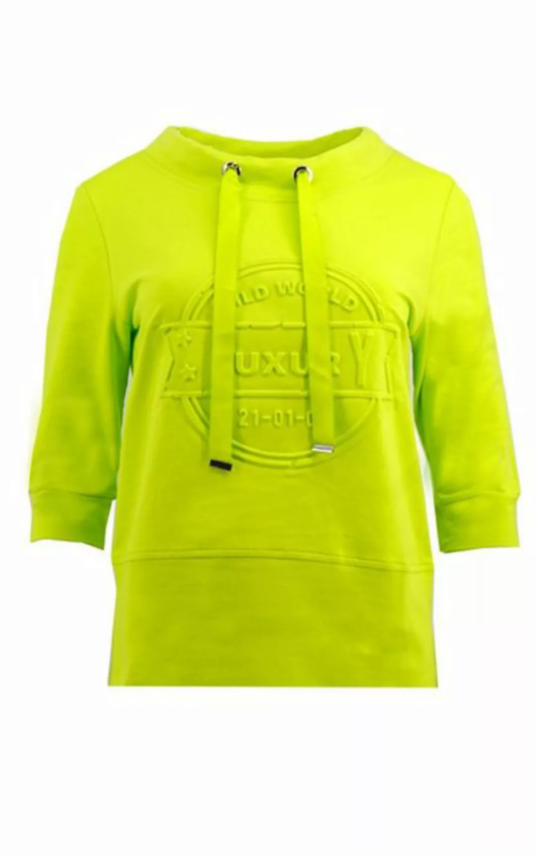 Passioni Sweatshirt Lime Sweatshirt mit 3/4 Ärmeln und 3D Luxury Schriftzug günstig online kaufen