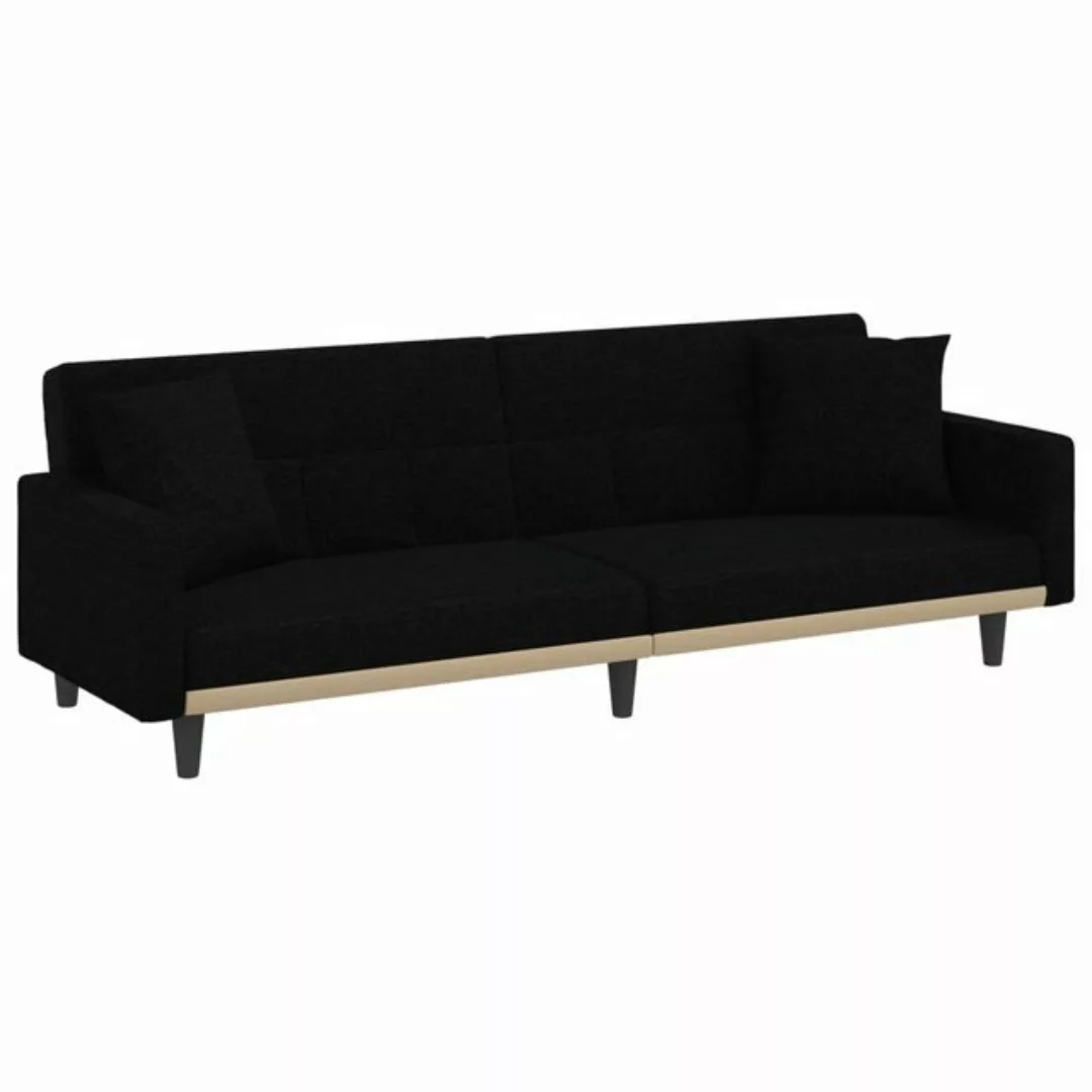 vidaXL Sofa Schlafsofa mit Kissen Schwarz Stoff Schlafcouch Schlaffunktion günstig online kaufen