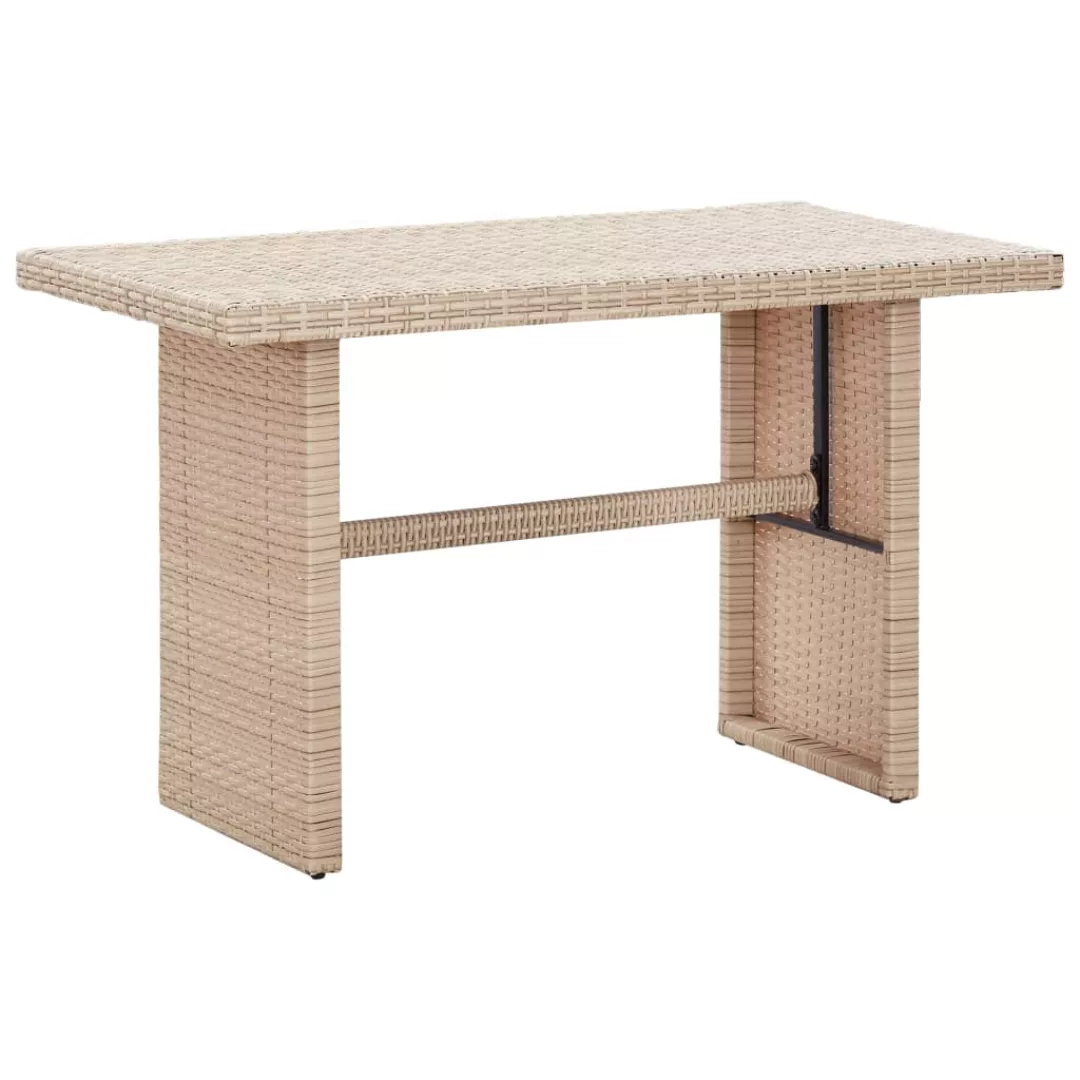 Gartentisch Beige 110 X 60 X 67 Cm Poly Rattan günstig online kaufen