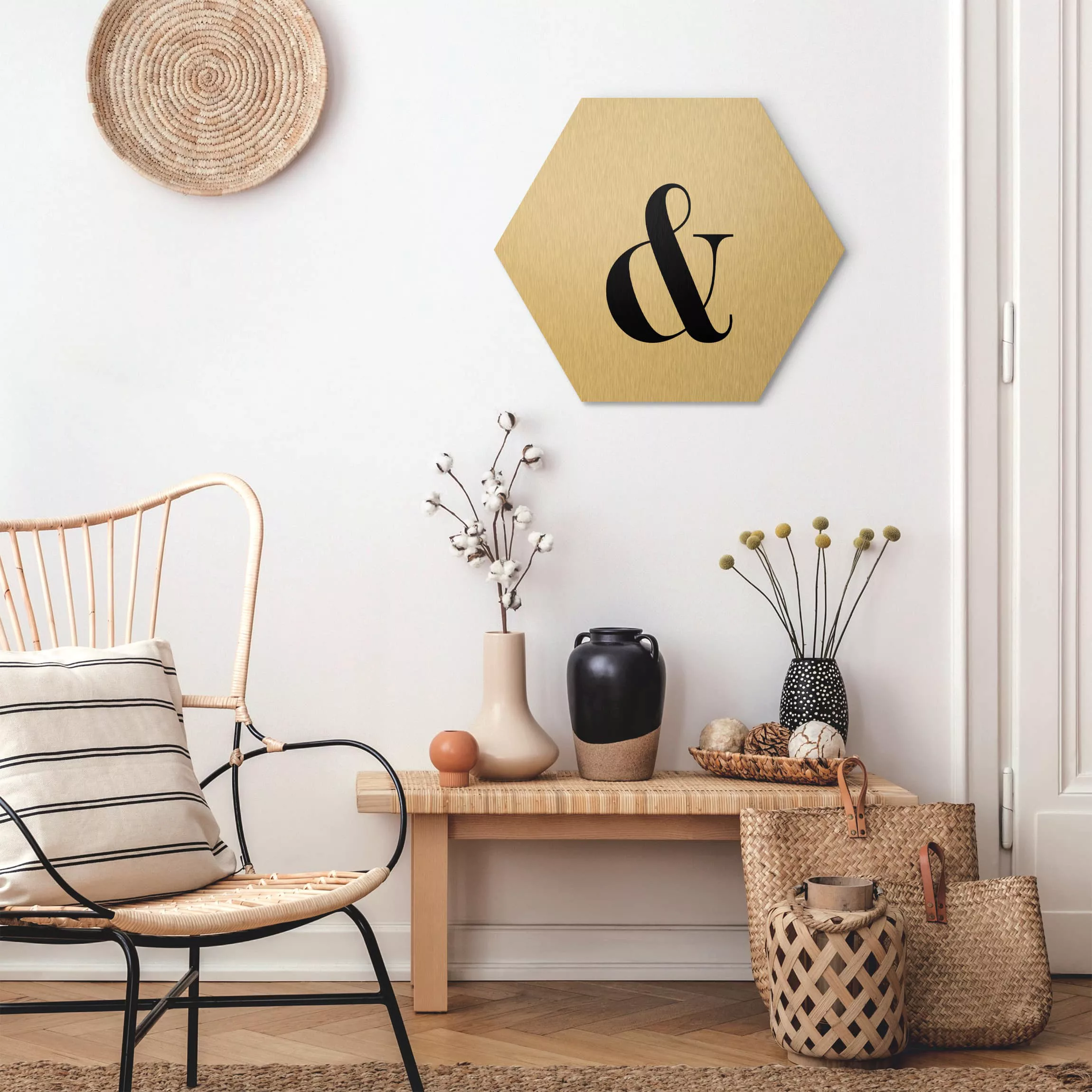 Hexagon-Alu-Dibond Bild Buchstaben Buchstabe Serif Weiß & günstig online kaufen