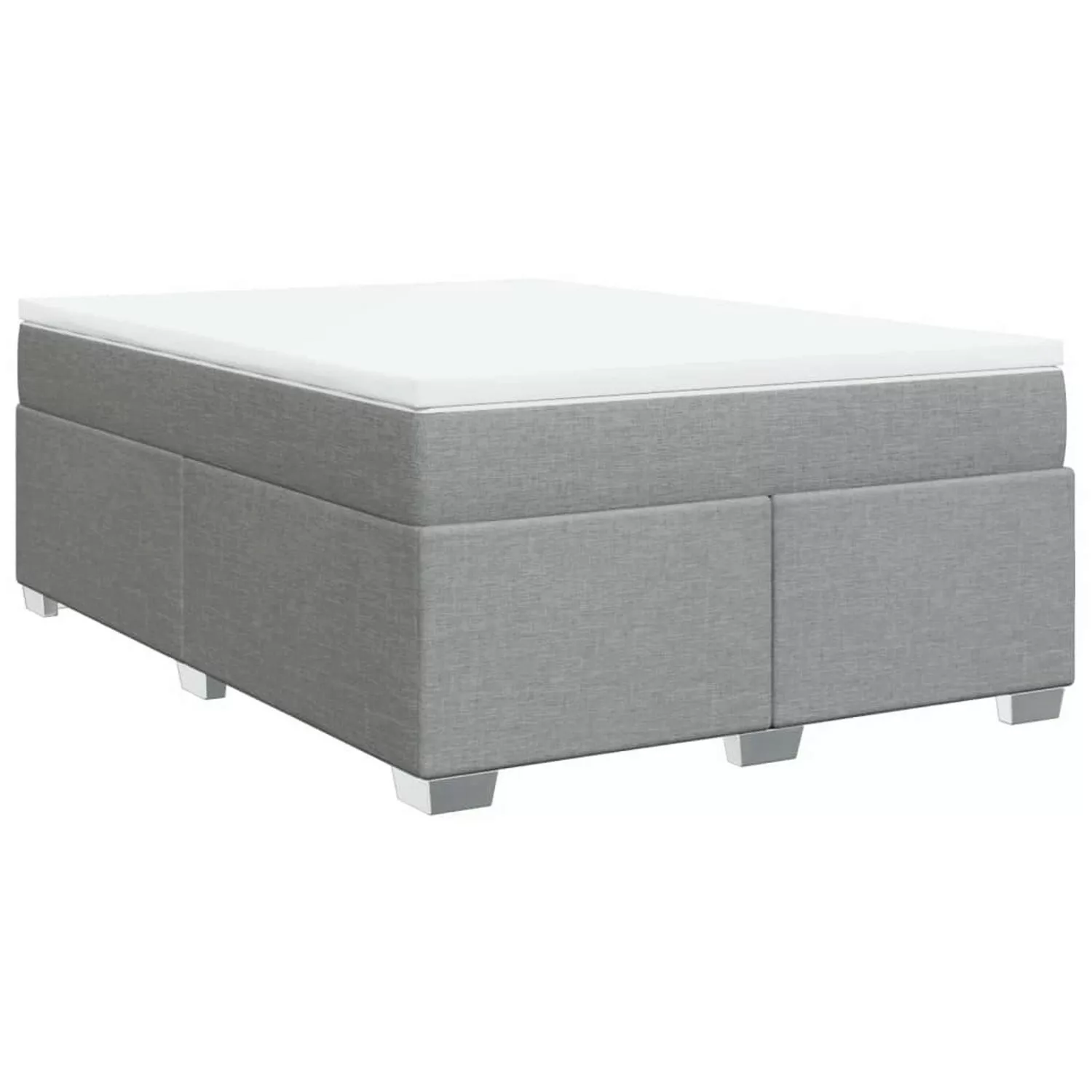 vidaXL Boxspringbett, Boxspringbett mit Matratze Hellgrau 140x200 cm Stoff günstig online kaufen