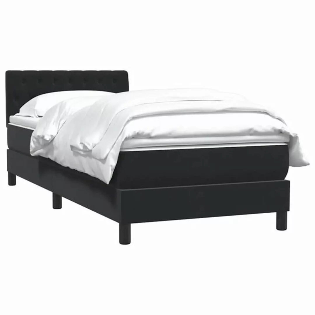 vidaXL Bett Boxspringbett mit Matratze Schwarz 80x210 cm Samt günstig online kaufen