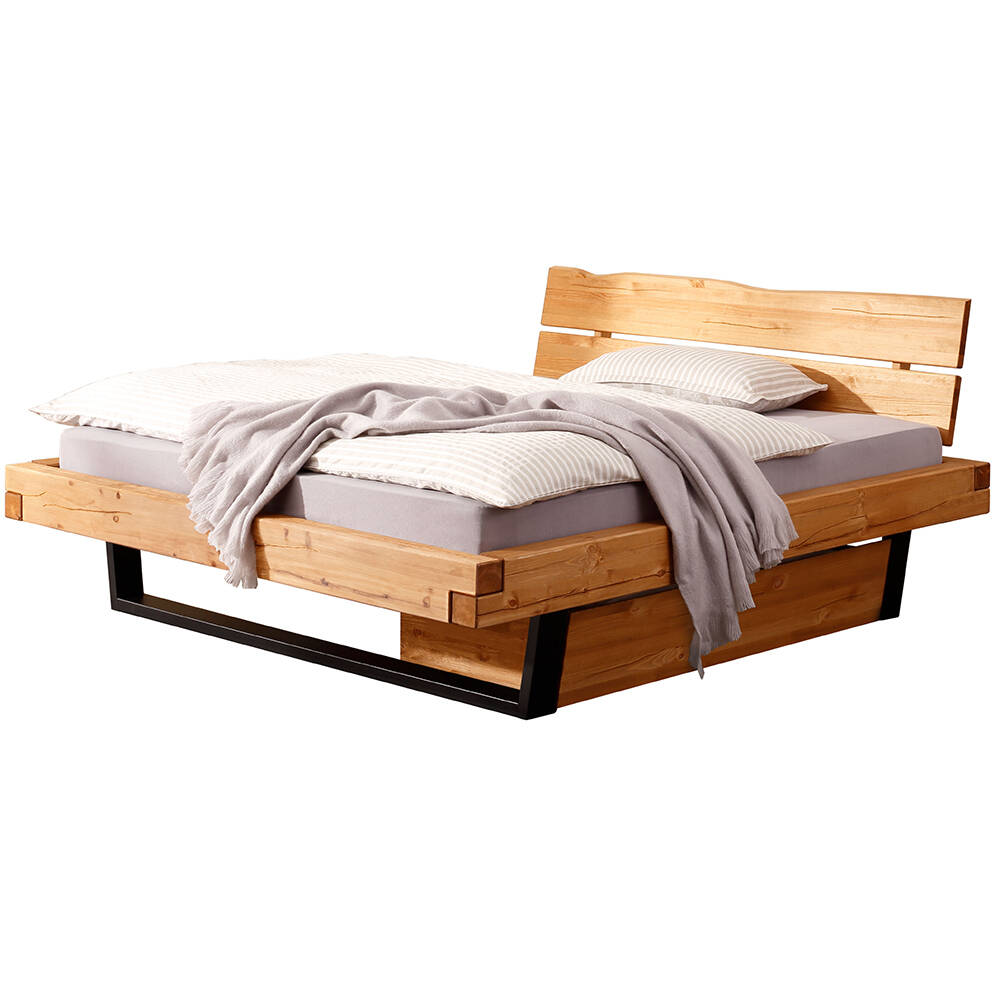 Schlafzimmer Set 3-teilig mit Massivholzbett 140x200cm, Kiefer massiv eiche günstig online kaufen