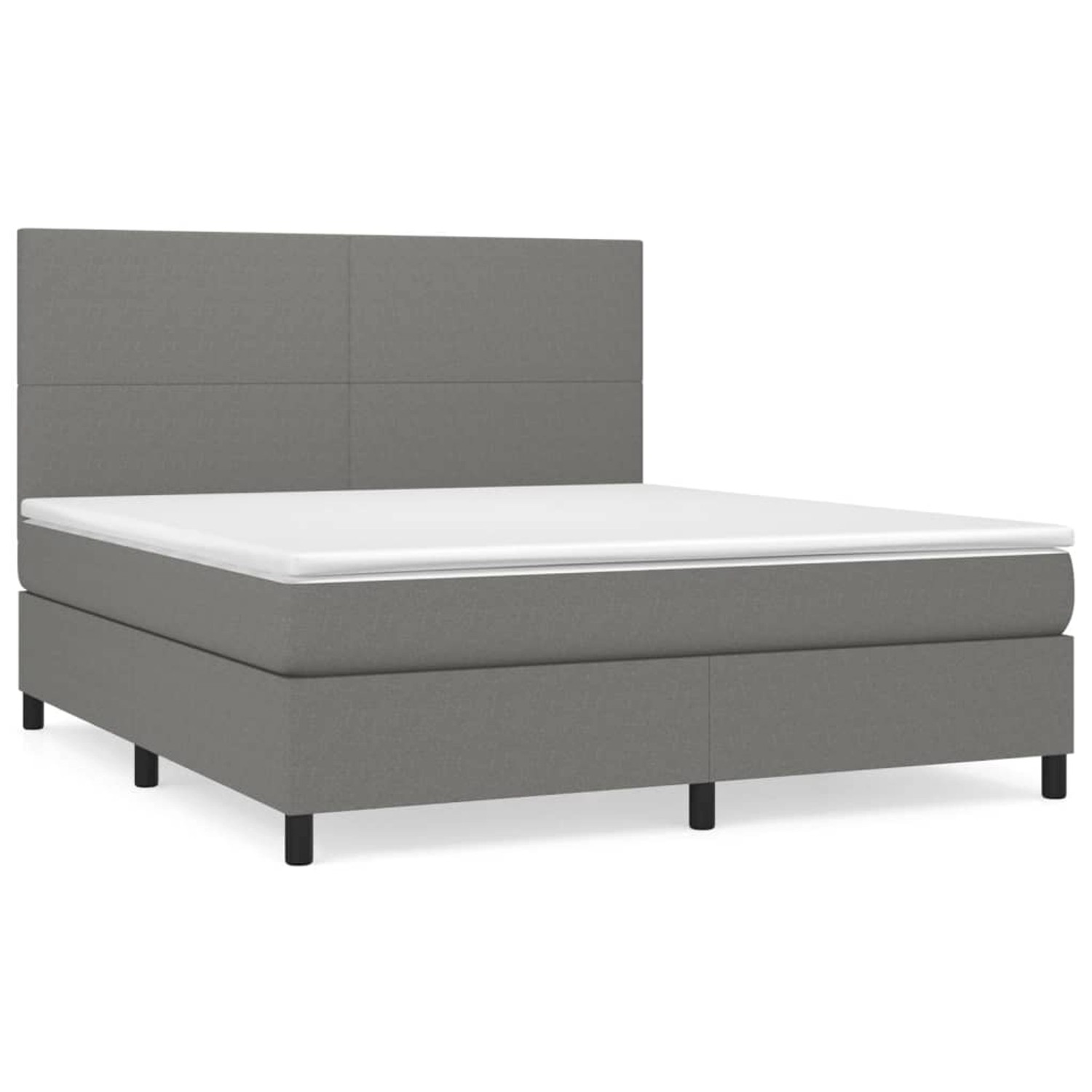 vidaXL Boxspringbett Boxspringbett mit Matratze Hellgrau 180x200 cm Stoff B günstig online kaufen