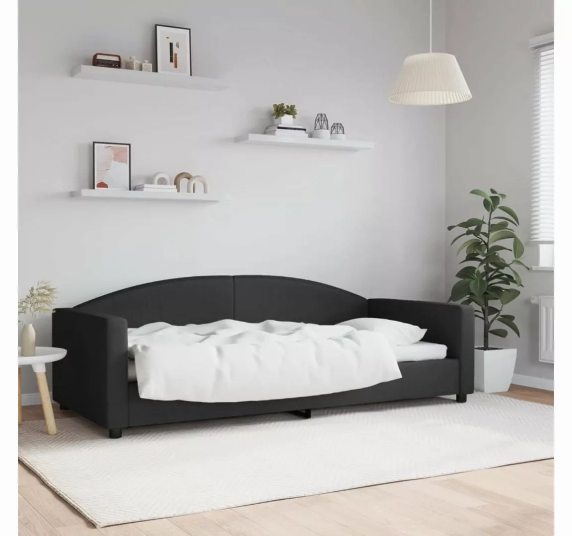 furnicato Bett Tagesbett Schwarz 90x200 cm Stoff günstig online kaufen