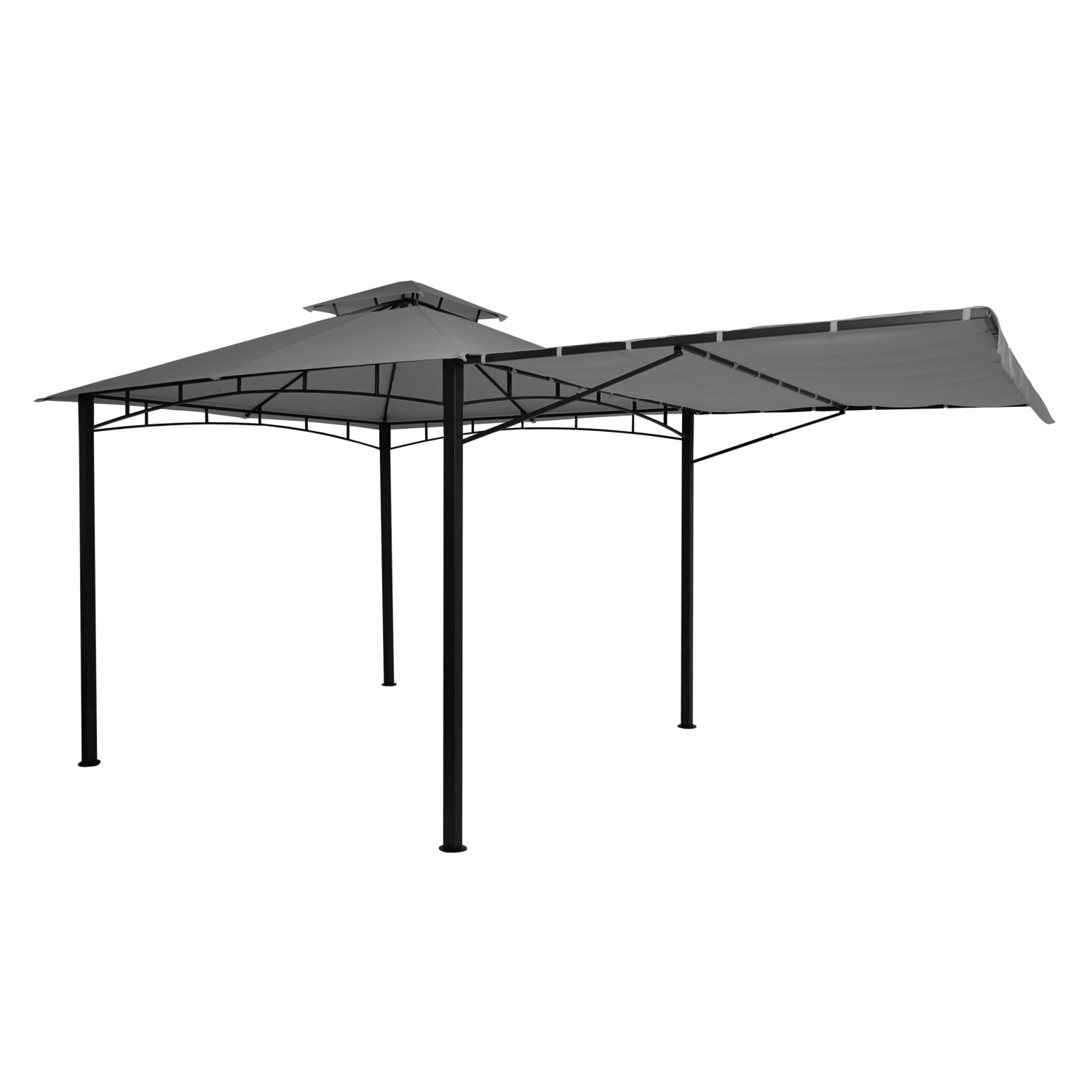 MCW Pergola F94 Stahl mit Seitenwand Grau günstig online kaufen