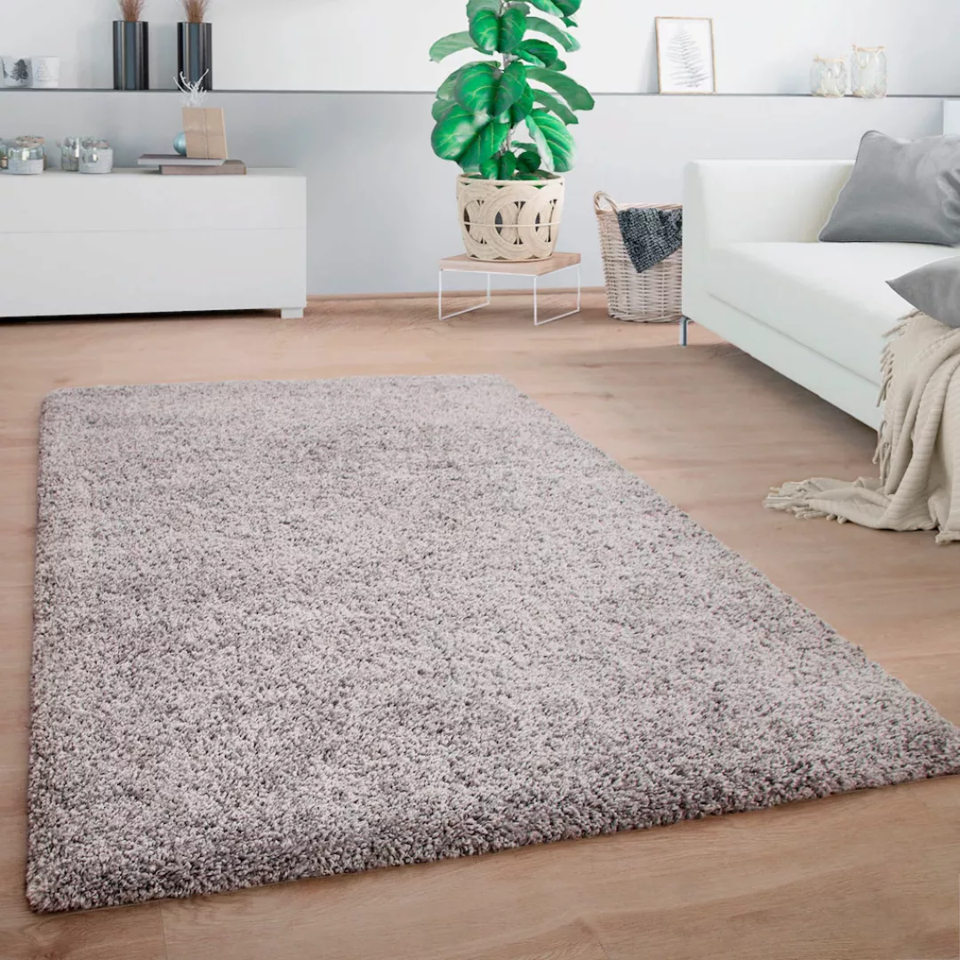 Paco Home Hochflor-Teppich »Arezzo 680«, rechteckig, 49 mm Höhe, Uni Farben günstig online kaufen