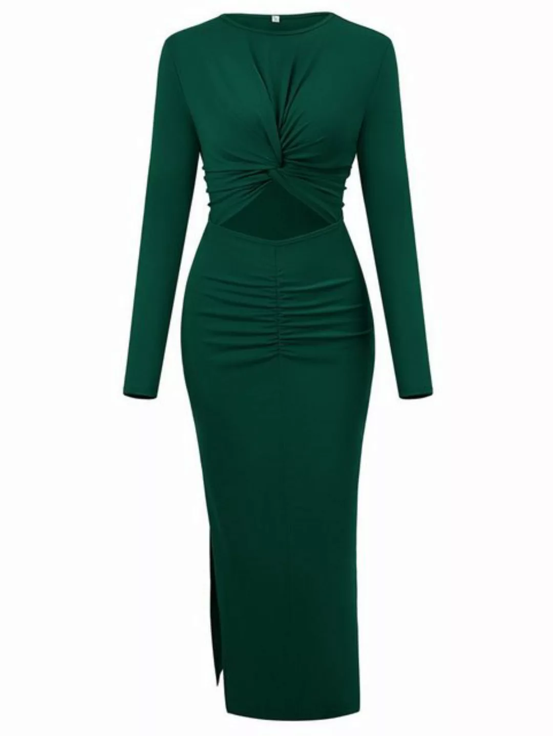 RUZU UG Abendkleid Damen kleid Etui-Kleid Hohles einfarbiges V-Ausschnitt F günstig online kaufen