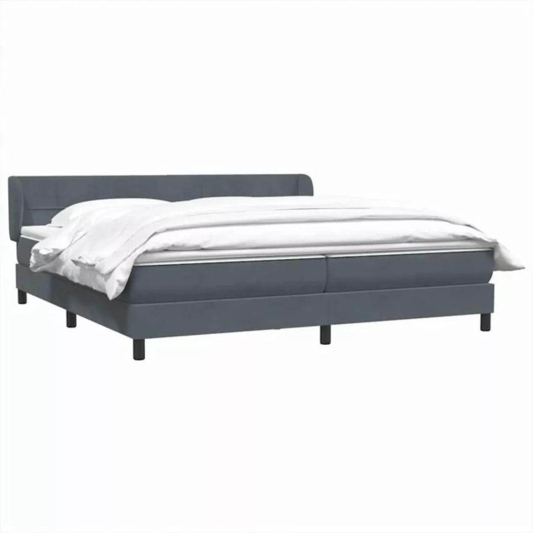 vidaXL Bett Boxspringbett mit Matratzen Dunkelgrau 200x220 cm Samt günstig online kaufen