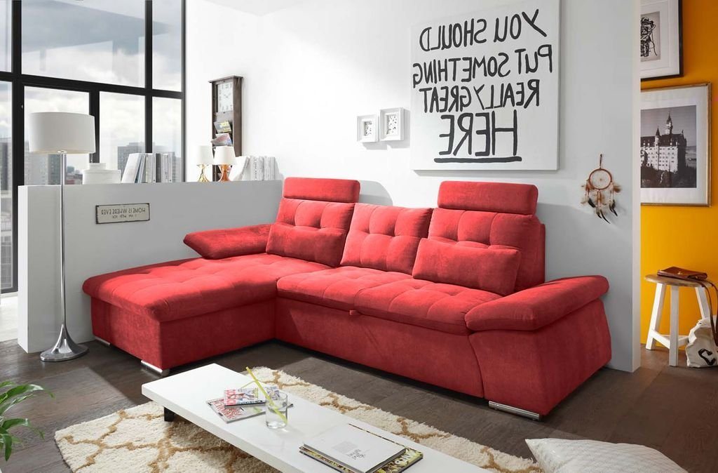 ED EXCITING DESIGN Ecksofa, Nalo Ecksofa 268x170 cm Couch Eckcouch Sofa Rot günstig online kaufen