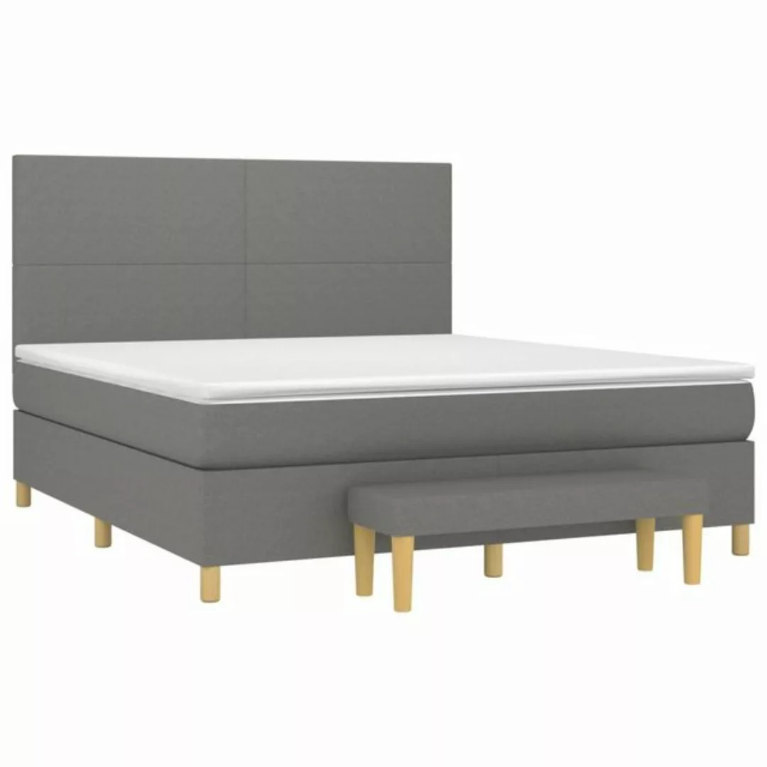 furnicato Bett Boxspringbett mit Matratze Dunkelgrau 160x200 cm Stoff (1-tl günstig online kaufen