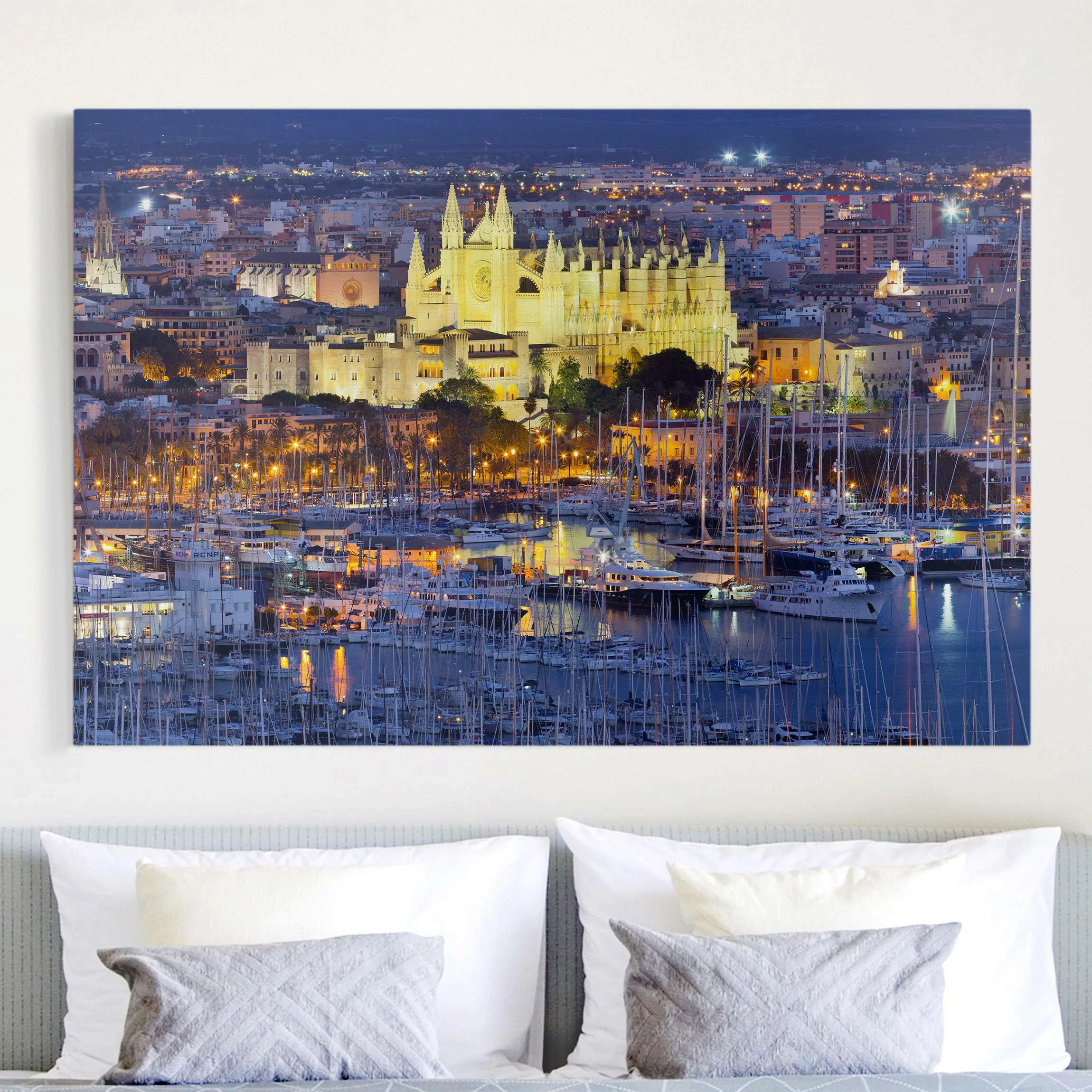 Leinwandbild Architektur & Skyline - Querformat Palma de Mallorca City Skyl günstig online kaufen