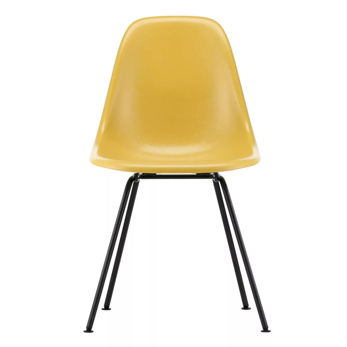 Vitra - Eames Fiberglass Side Chair DSX schwarz - ocker hell/Sitzschale Fib günstig online kaufen