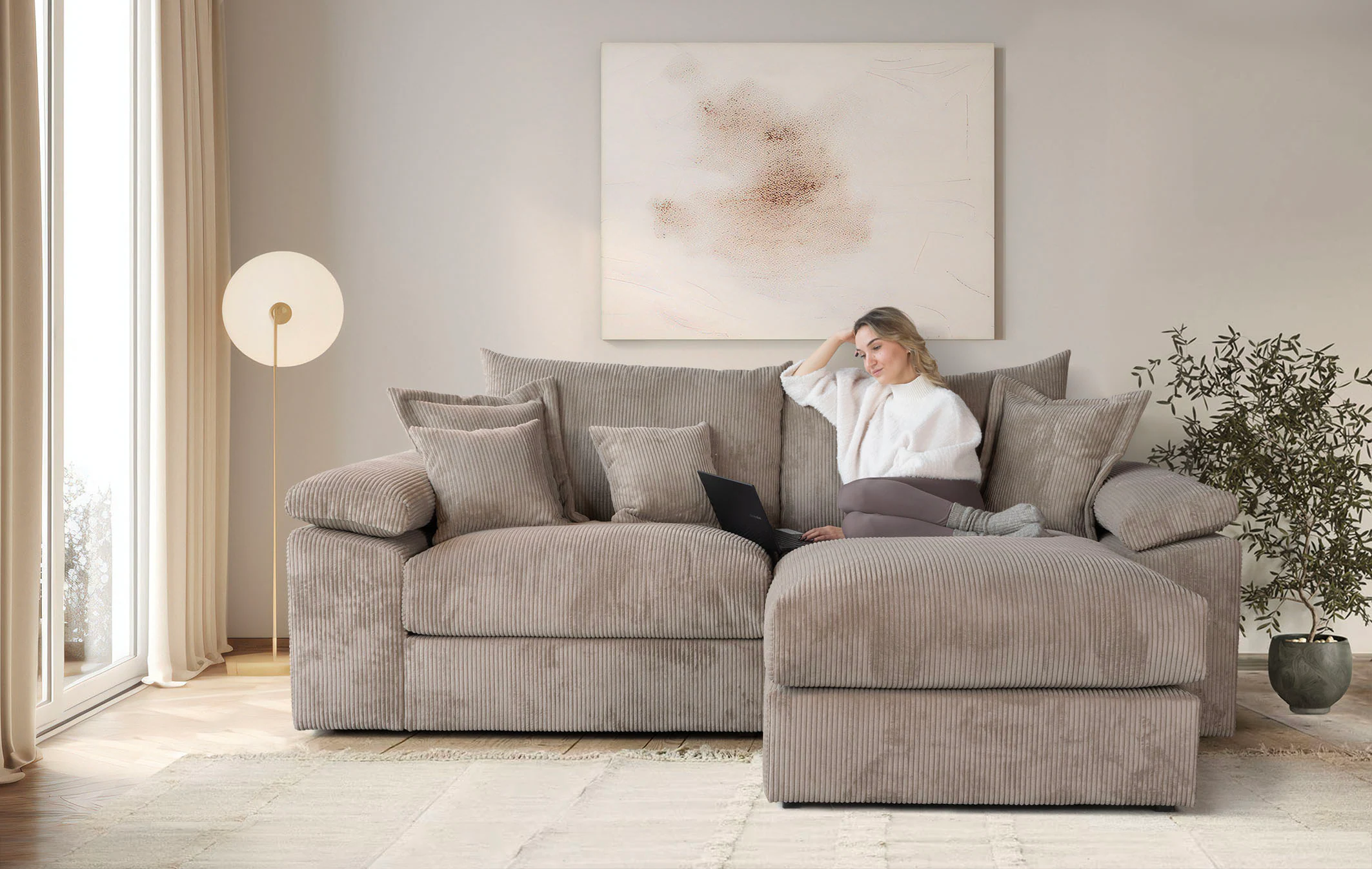 Home affaire Ecksofa "Soft&Cosy XL L-Form - Breite 246 cm", Mega-Sofa, in C günstig online kaufen