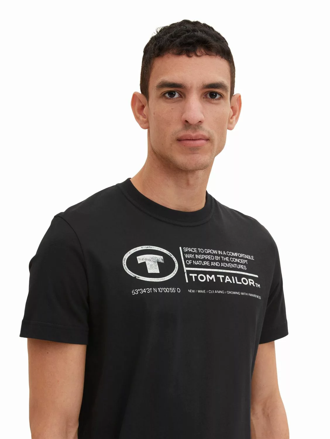 Tom Tailor Herren T-Shirt PRINTED CREWNECK - Regular Fit günstig online kaufen