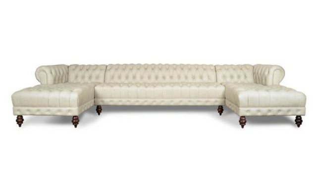 JVmoebel Ecksofa Chesterfield Couch U-förmig Klassische Leder Wohnlandschaf günstig online kaufen