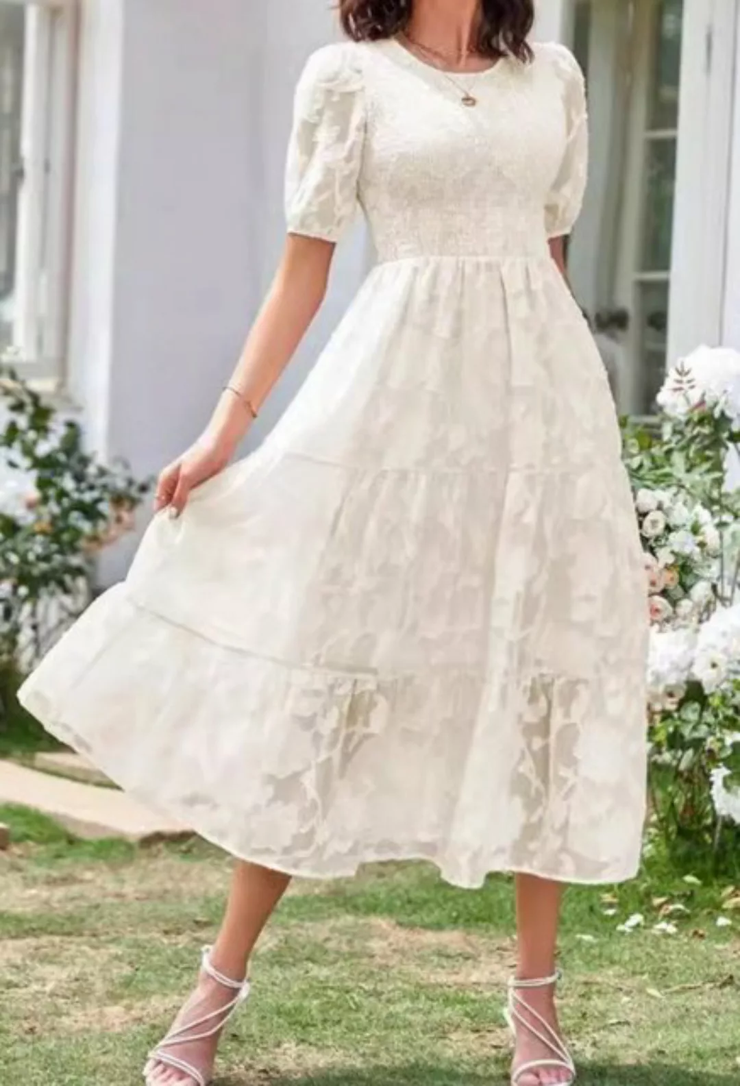 CHENIN Sommerkleid Elegantes, tailliertes, lockeres A-Linien-Kleid mit Prin günstig online kaufen