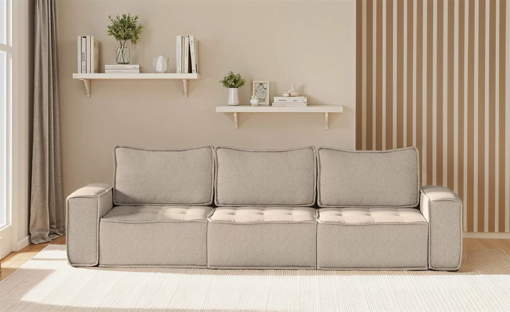 Fun Möbel Sofa Modulsofa 3-teilig SANDE 3-Sitzer in Stoff, Alle Module zu S günstig online kaufen