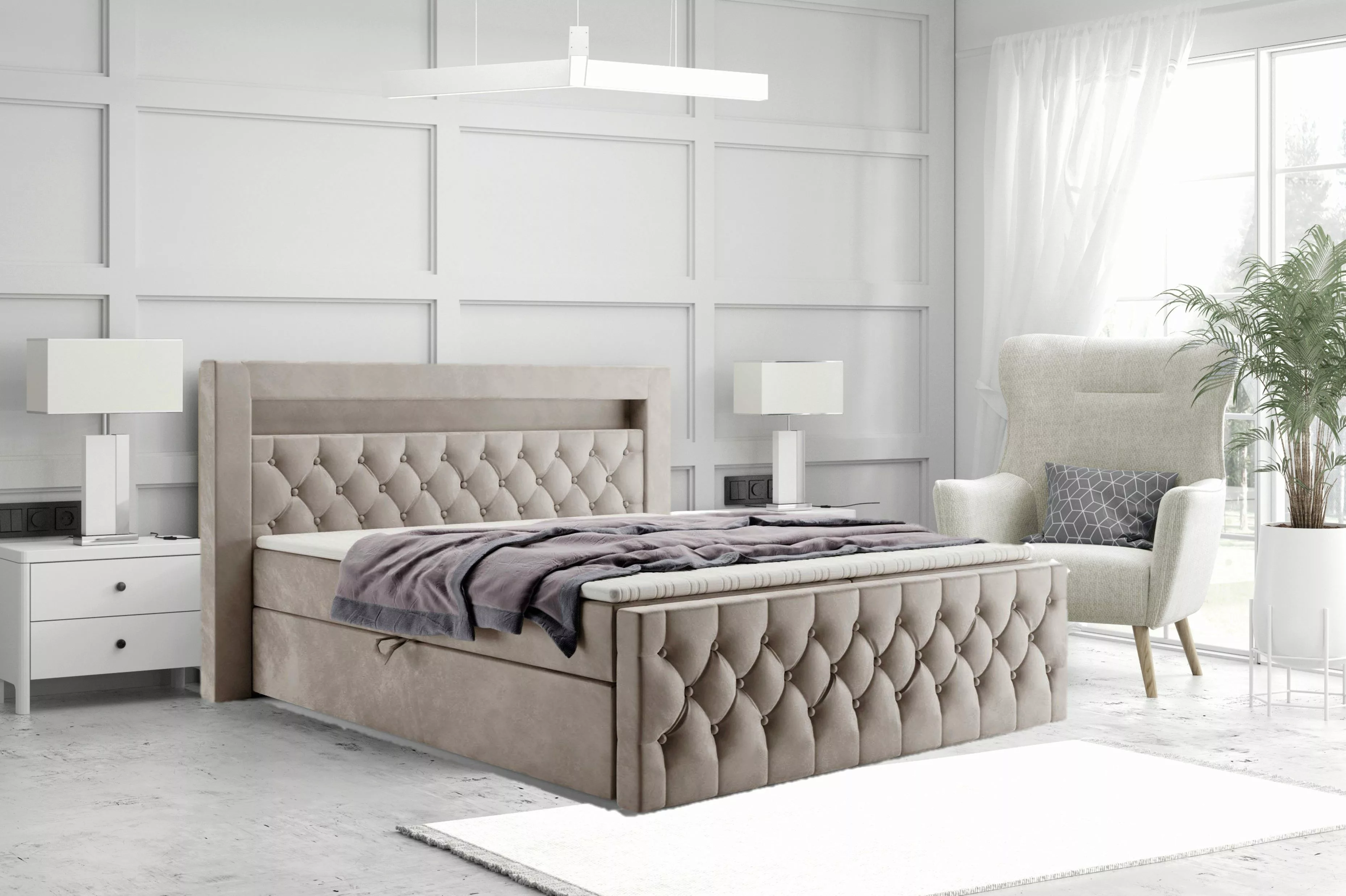 Labett Boxspringbett GOLD 9 mit LED, günstig online kaufen