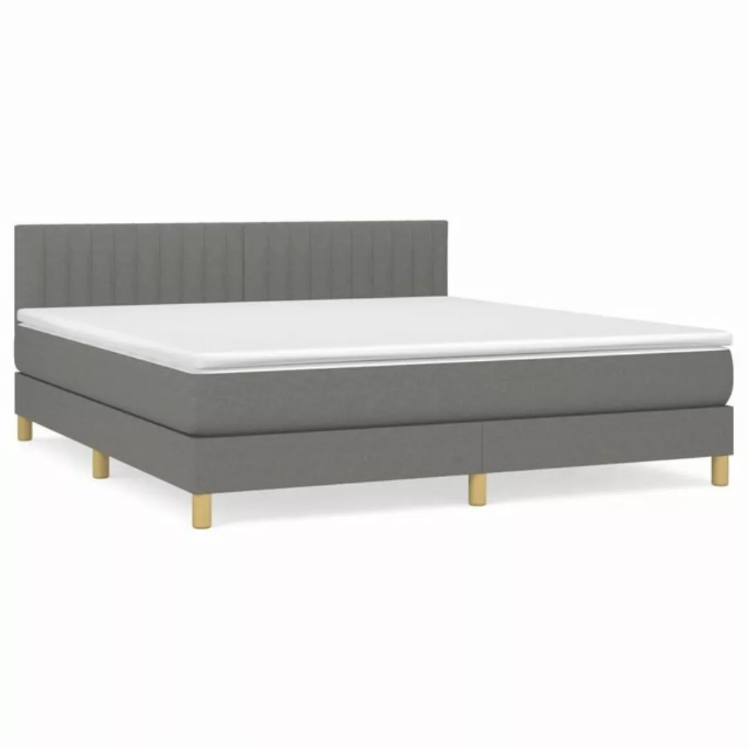 furnicato Bett Boxspringbett mit Matratze Dunkelgrau 160x200 cm Stoff (1-tl günstig online kaufen