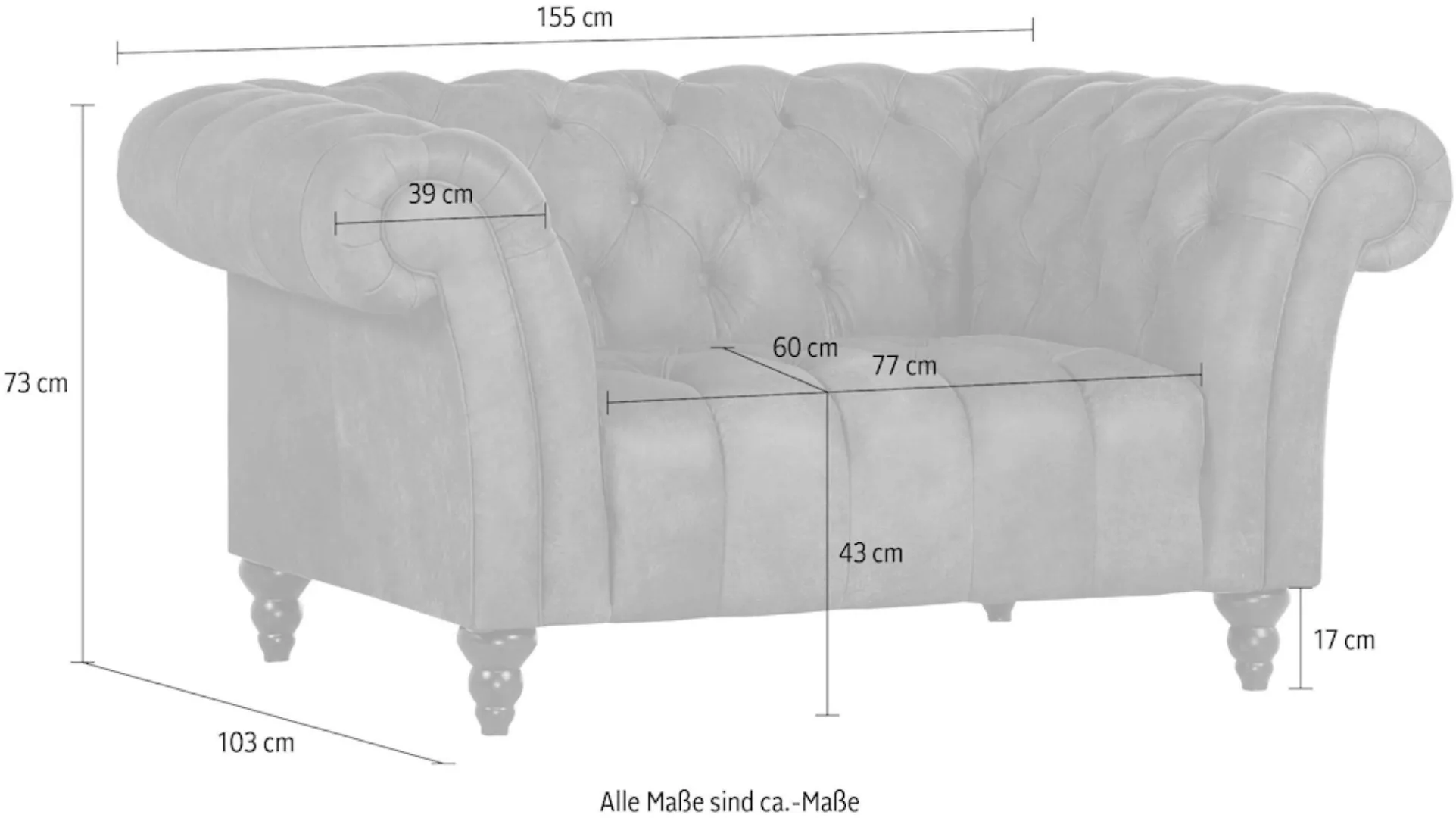 home24 Naturoo Sessel Boyce Nougat Echtleder 155x73x103 cm (BxHxT) günstig online kaufen