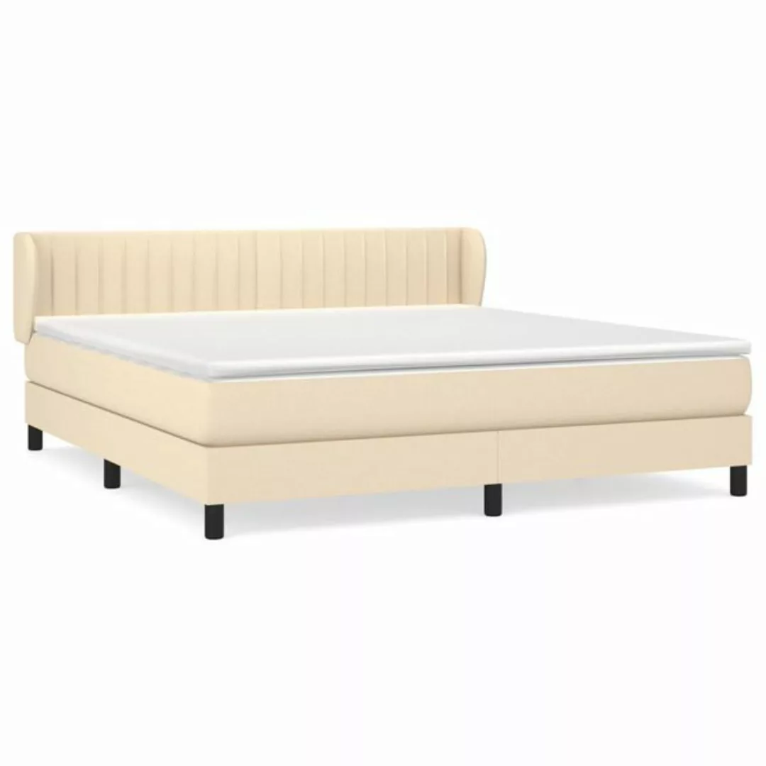 vidaXL Boxspringbett Boxspringbett mit Matratze Creme 180x200 cm Stoff Bett günstig online kaufen