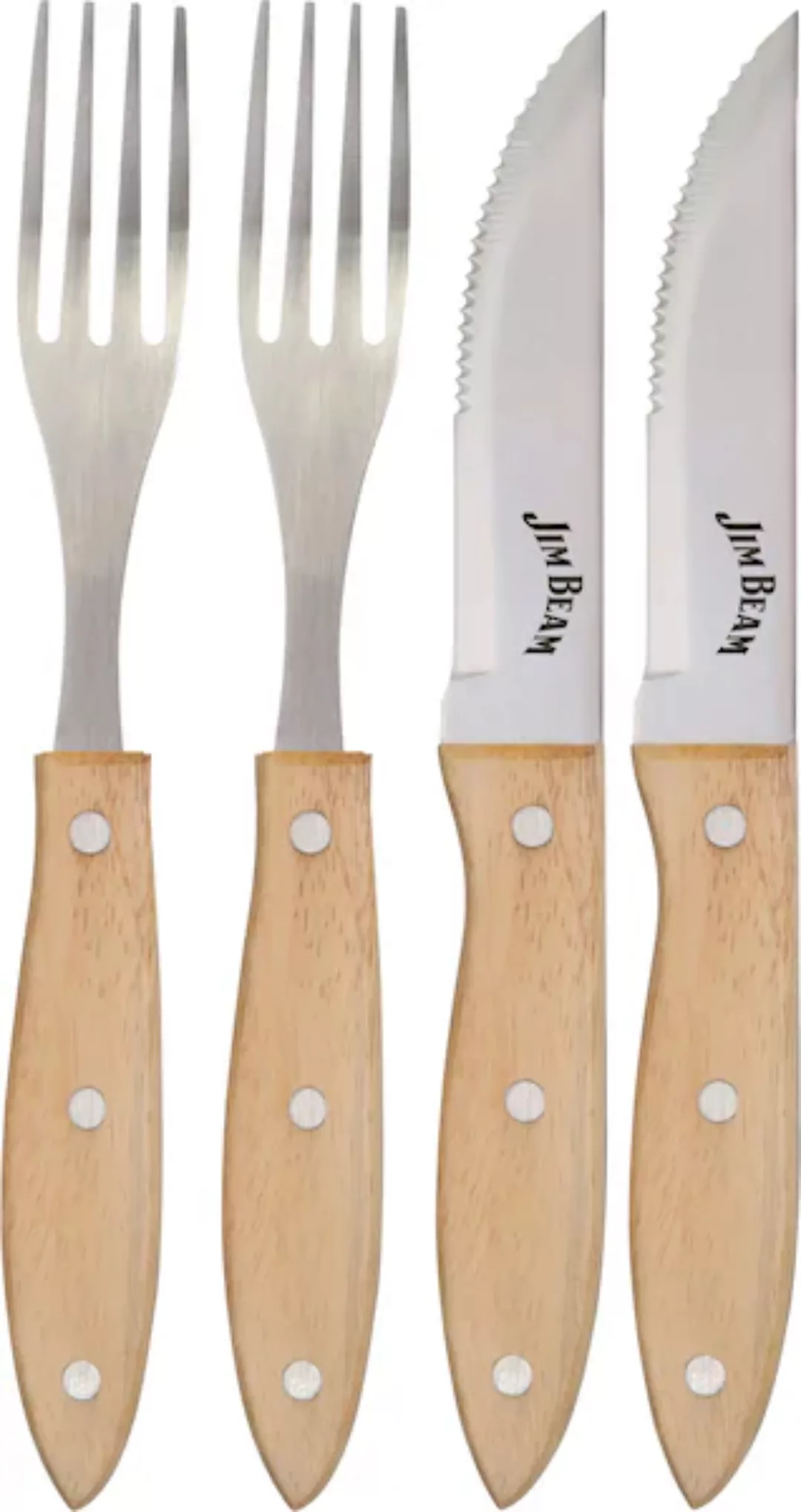 Jim Beam BBQ Steakbesteck »Gabel & Messer«, (Set, 4 tlg.), Set 4-tlg. günstig online kaufen