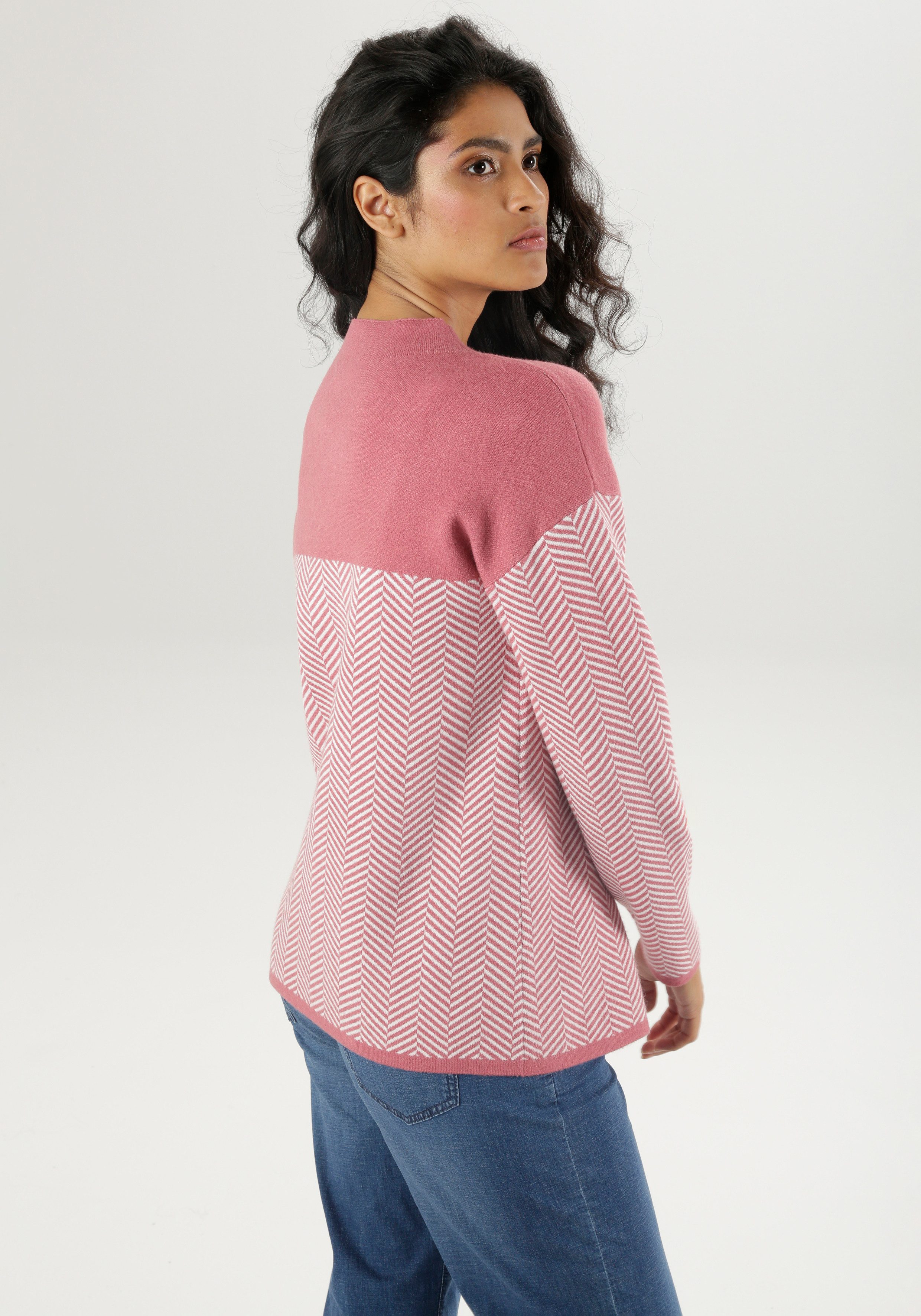 Aniston SELECTED Strickpullover mit weiterem Stehkragen günstig online kaufen