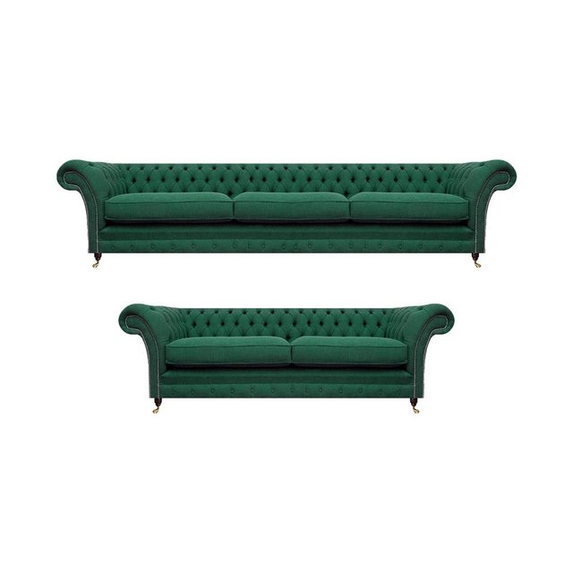 JVmoebel Chesterfield-Sofa Komplett Möbel Polstermöbel 2x Sofas Couch Wohnz günstig online kaufen