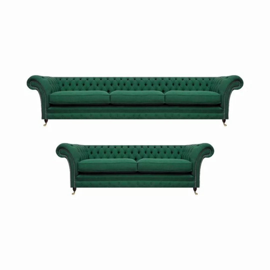 JVmoebel Chesterfield-Sofa Komplett Möbel Polstermöbel 2x Sofas Couch Wohnz günstig online kaufen