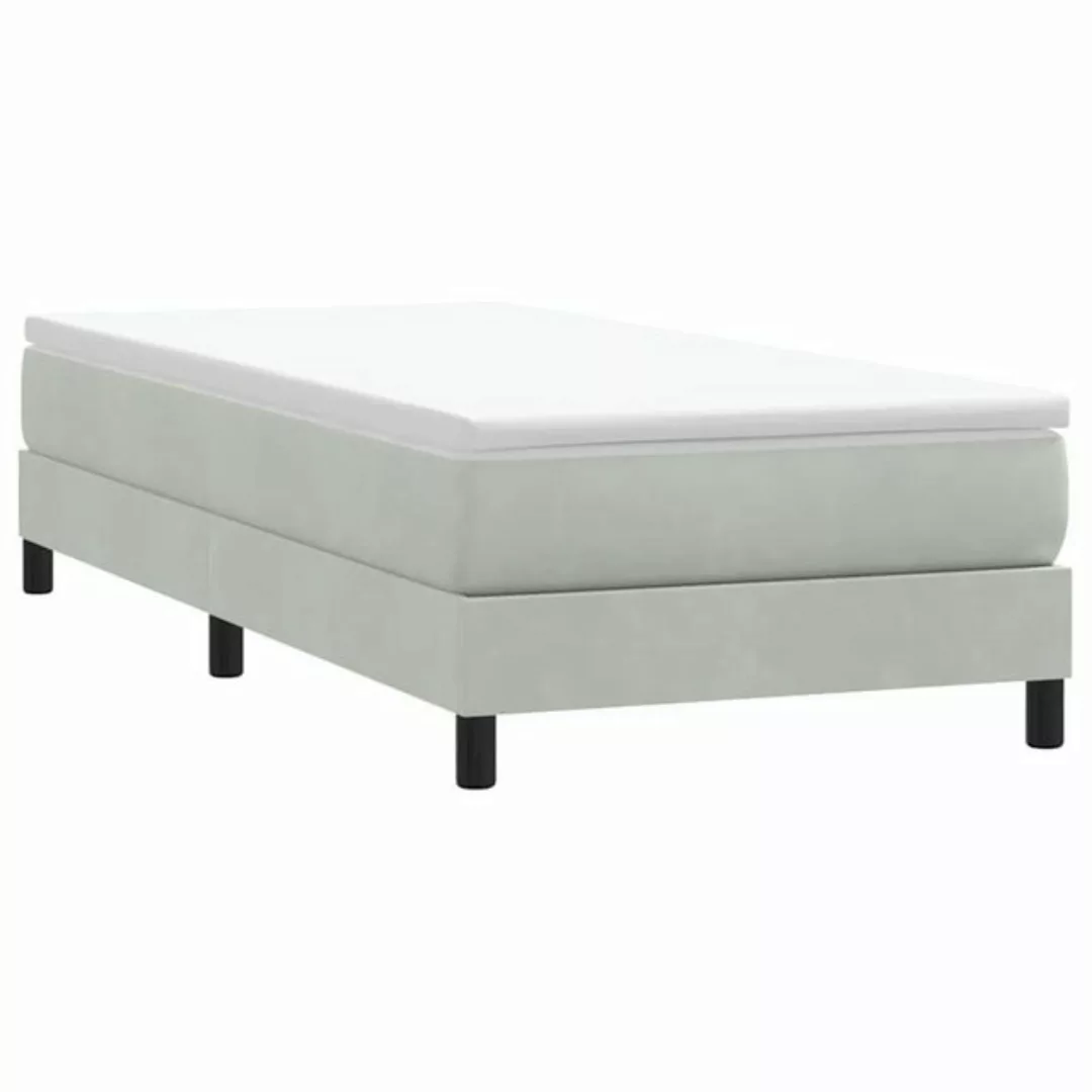 vidaXL Bett Boxspringbett ohne Matratze Hellgrau 100x220 cm Samt günstig online kaufen