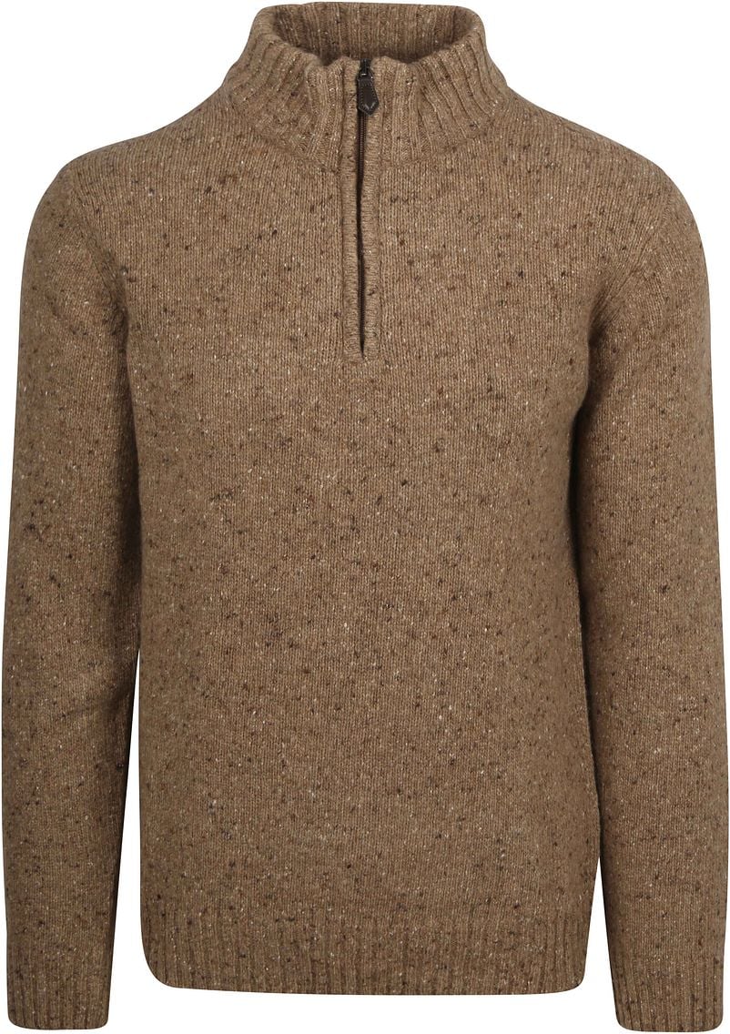 Suitable Half Zip Pullover Tweed Wool Blend Beige - Größe L günstig online kaufen