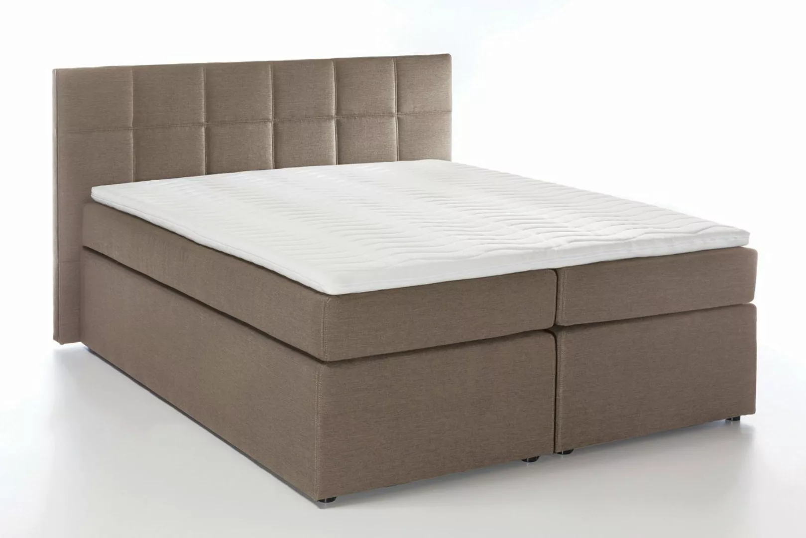 Möbelfreude Boxspringbett Boxspringbett Bea Beige/grau 100x200 cm H2, Beige günstig online kaufen