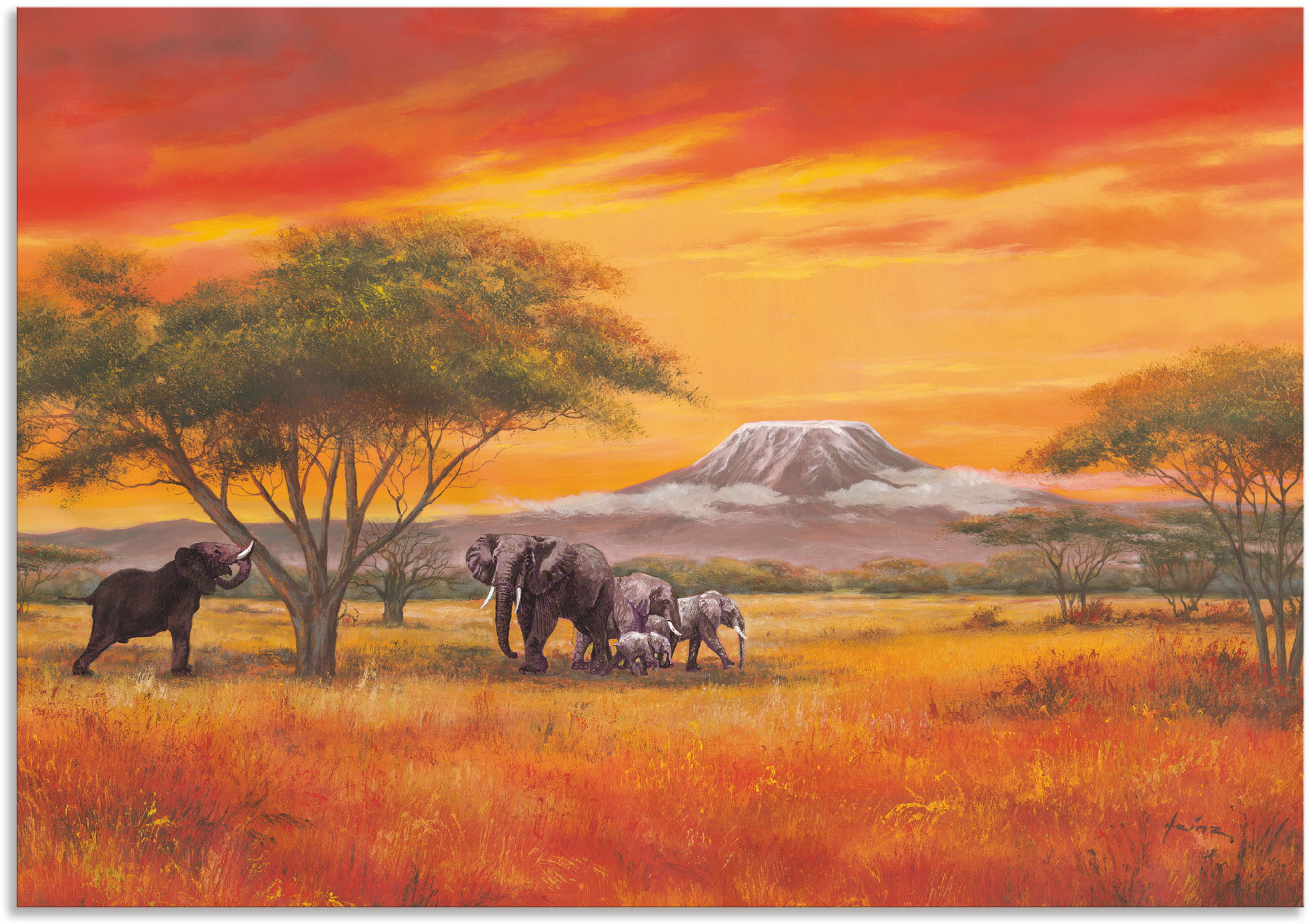 Artland Wandbild "Elefanten", Elefanten Bilder, (1 St.), als Alubild, Outdo günstig online kaufen