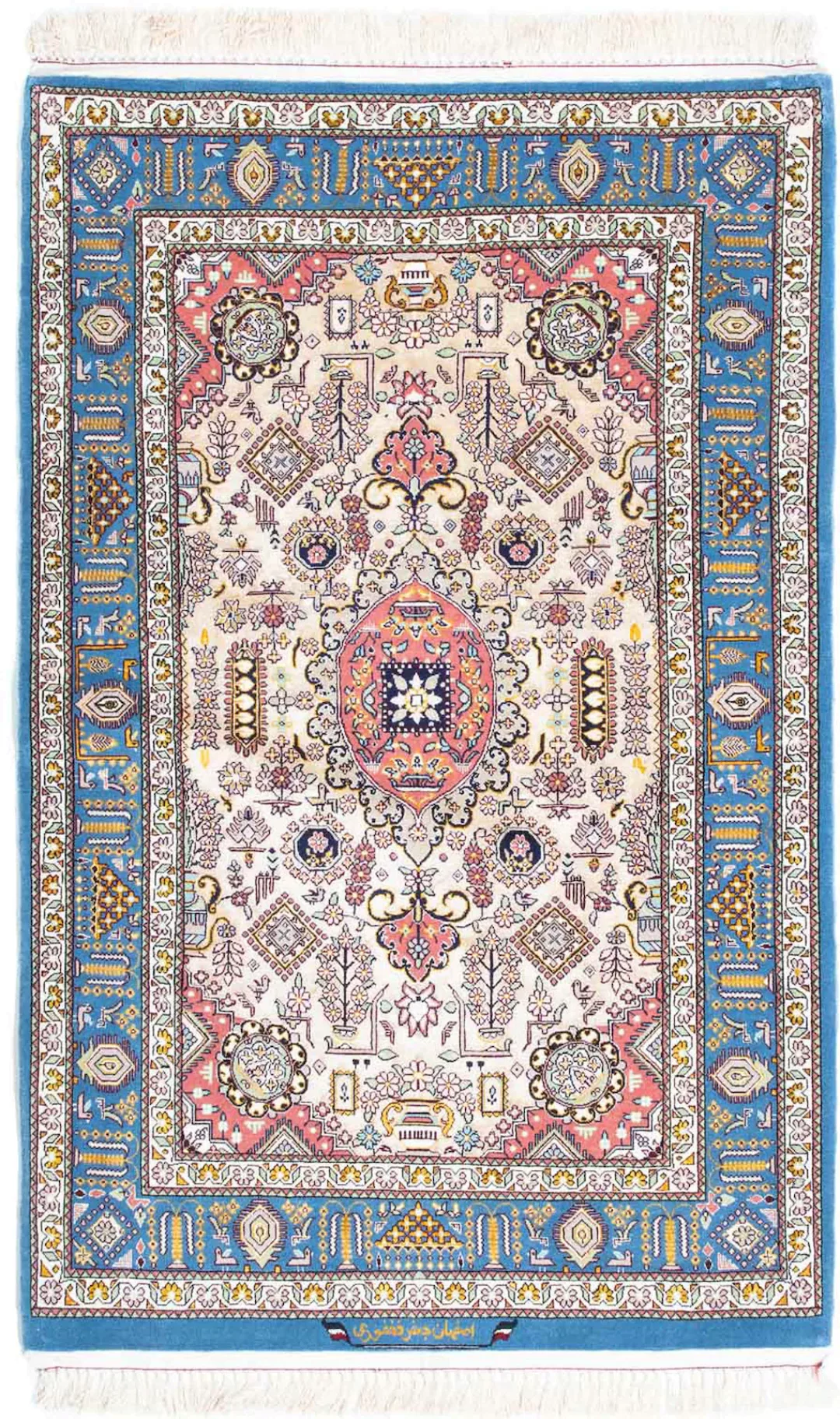 morgenland Orientteppich »Perser - Isfahan - Premium - 126 x 83 cm - hellbl günstig online kaufen