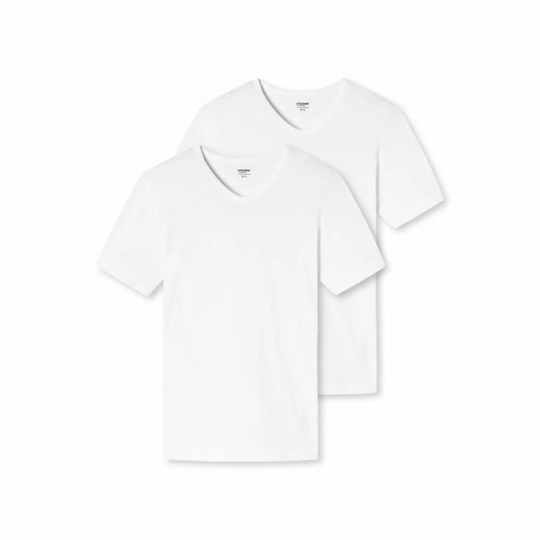 UNCOVER by SCHIESSER Herren T-Shirt 2er Pack - V-Ausschnitt Weiß M günstig online kaufen