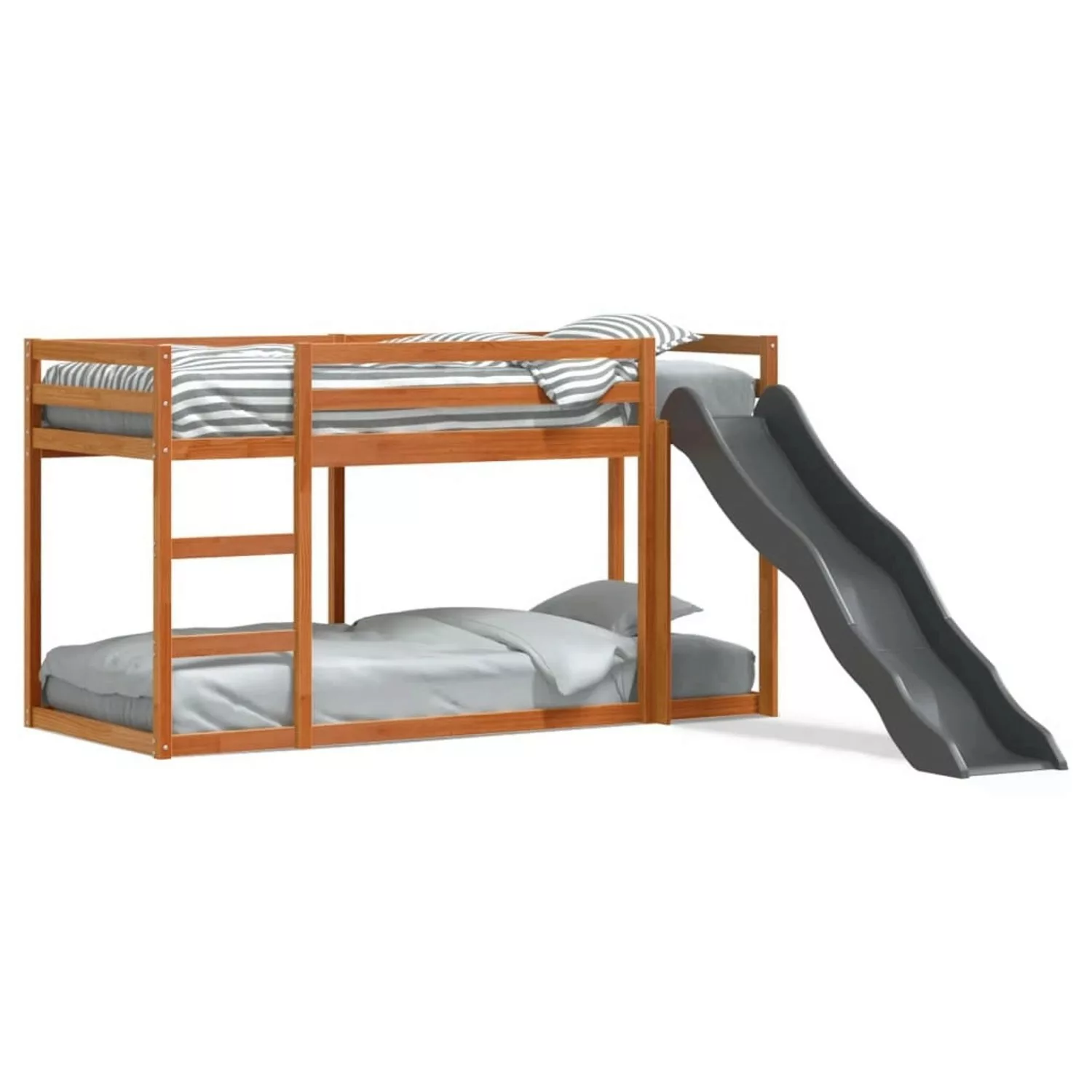 vidaXL Etagenbett mit Rutsche & Leiter Wachsbraun 90x190cm Kiefernholz20986 günstig online kaufen