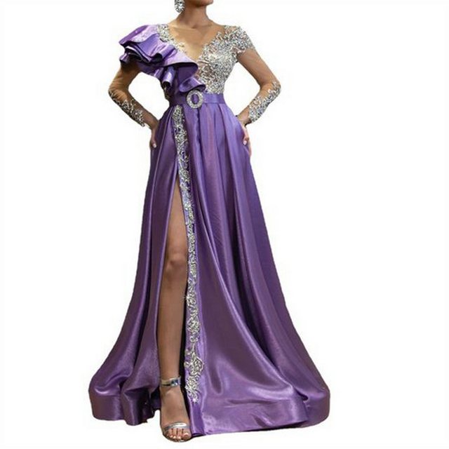 KIKI Abendkleid Damen Abendkleid Feminines, lilafarbenes Pailletten Kleid m günstig online kaufen