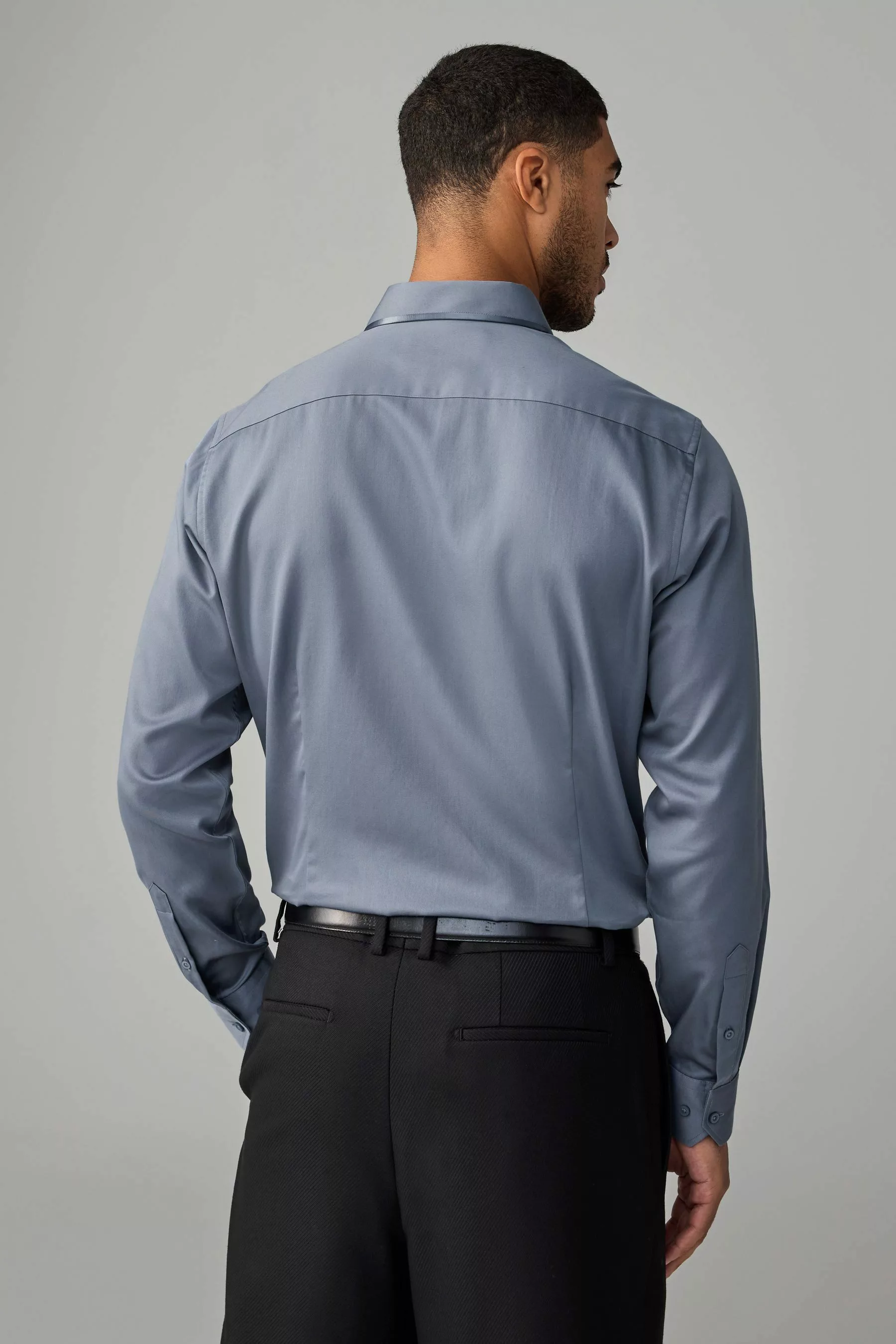 Next Langarmhemd Slim Fit Satinhemd mit günstig online kaufen