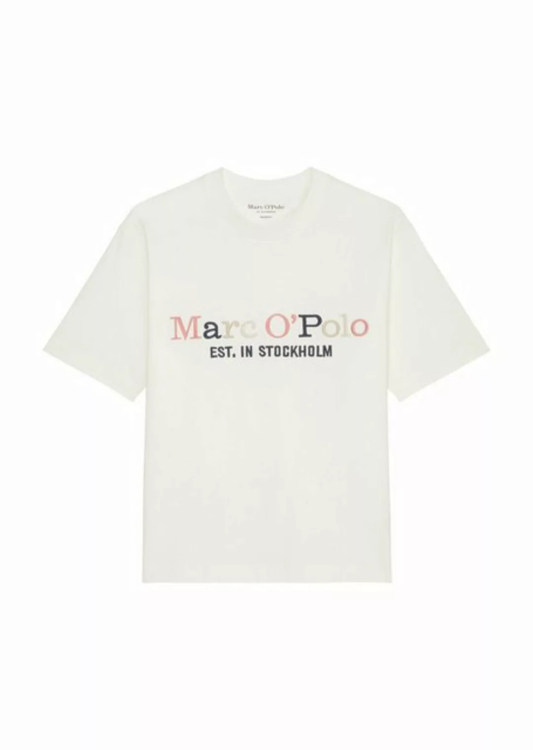 Marc O'Polo T-Shirt mit mehrfarbiger Logo-Stickerei günstig online kaufen