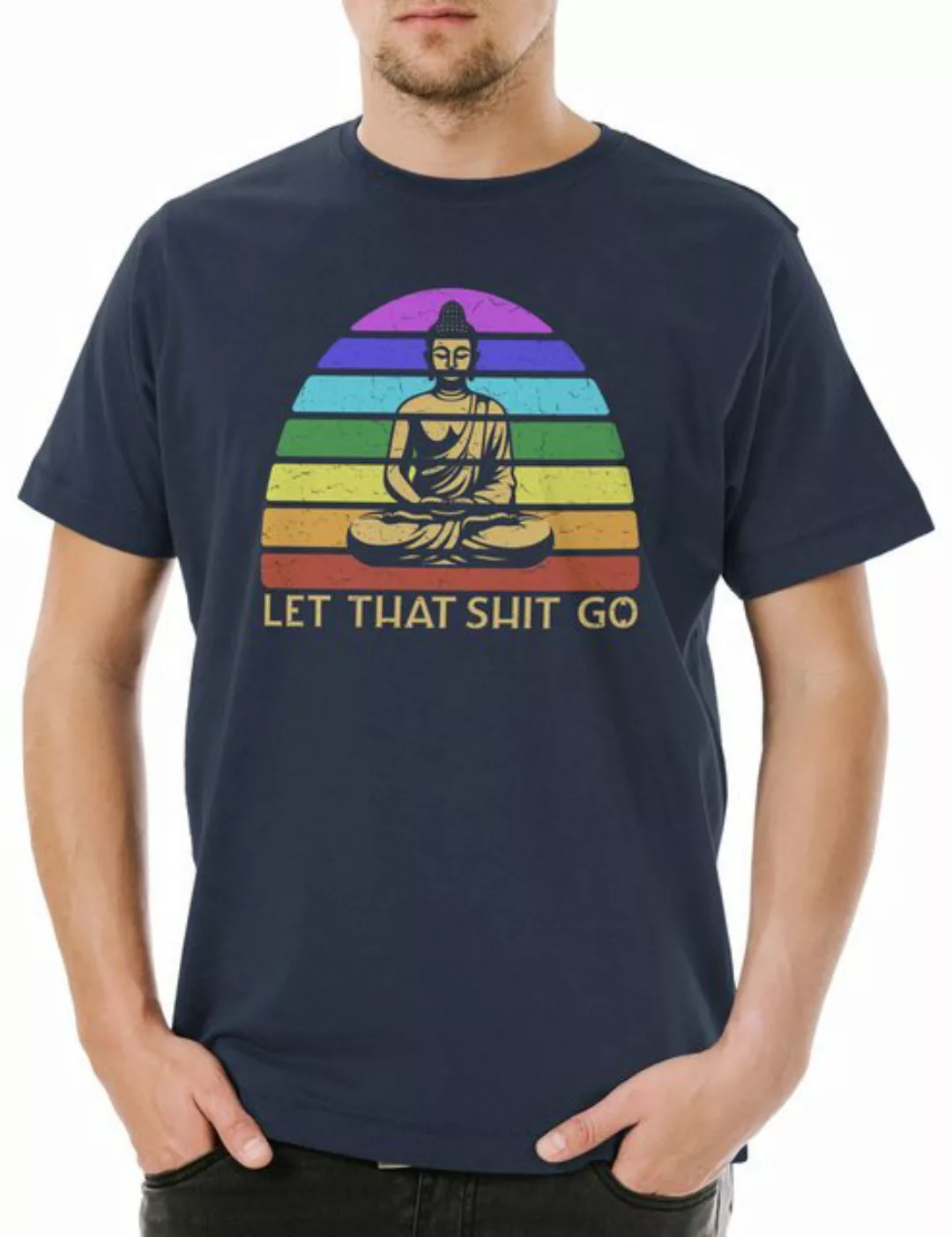 Urban Backwoods Print-Shirt Let That Shit Go Herren T-Shirt Chakra Yoga Ruh günstig online kaufen