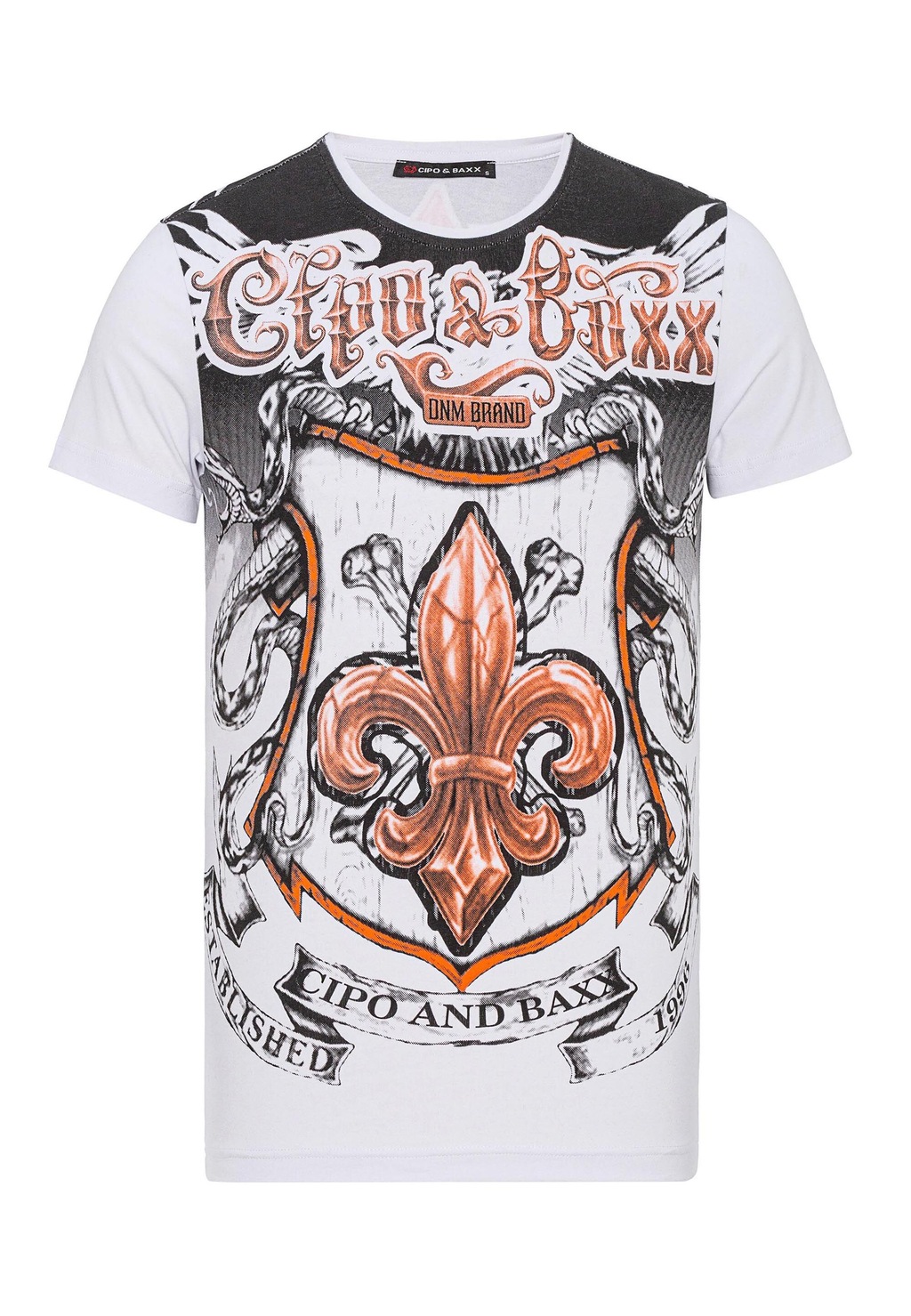 Cipo & Baxx T-Shirt "T-Shirt", mit rockigen Wappen- und Flügelprints günstig online kaufen