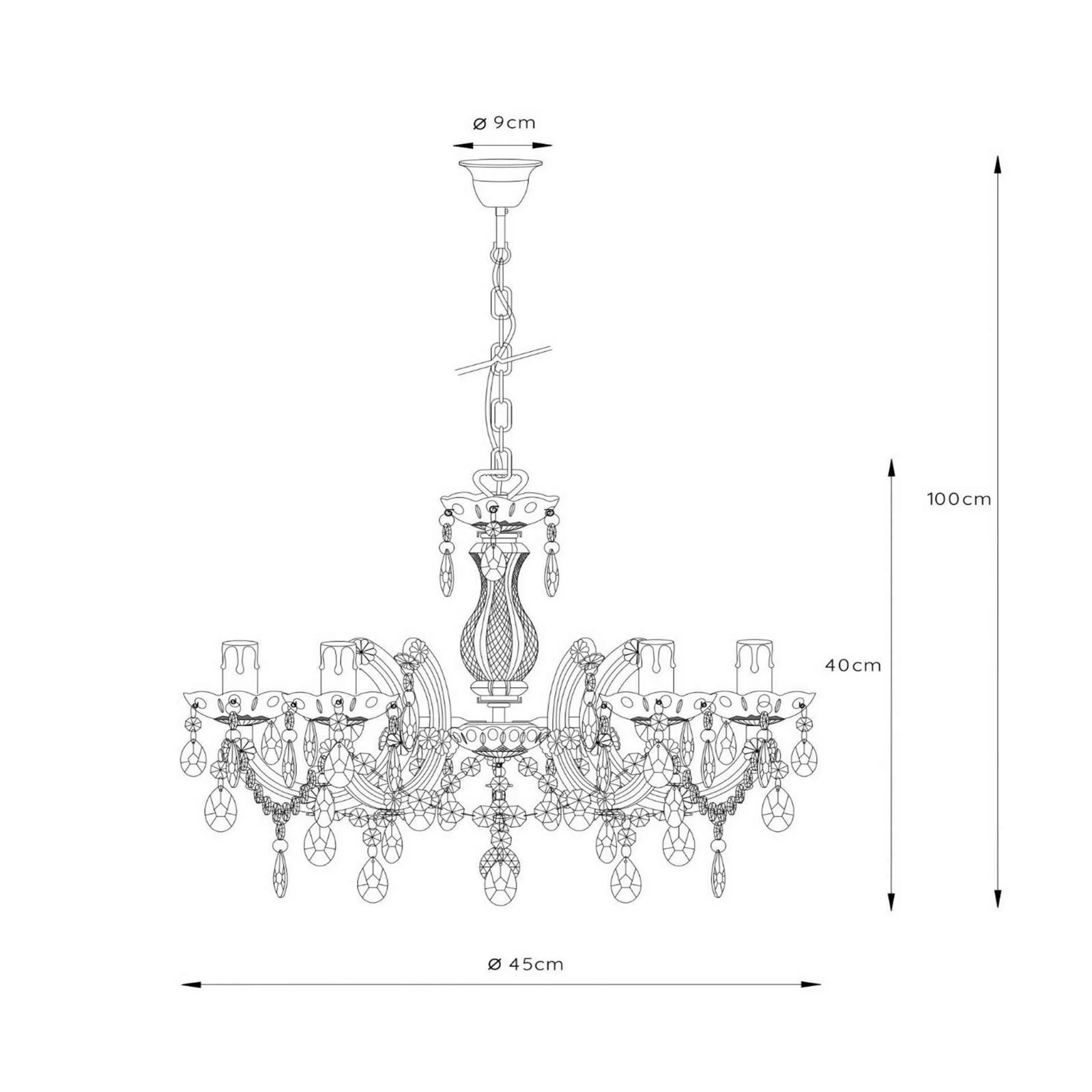 Edel wirkender Kronleuchter Arabesque, transp. günstig online kaufen