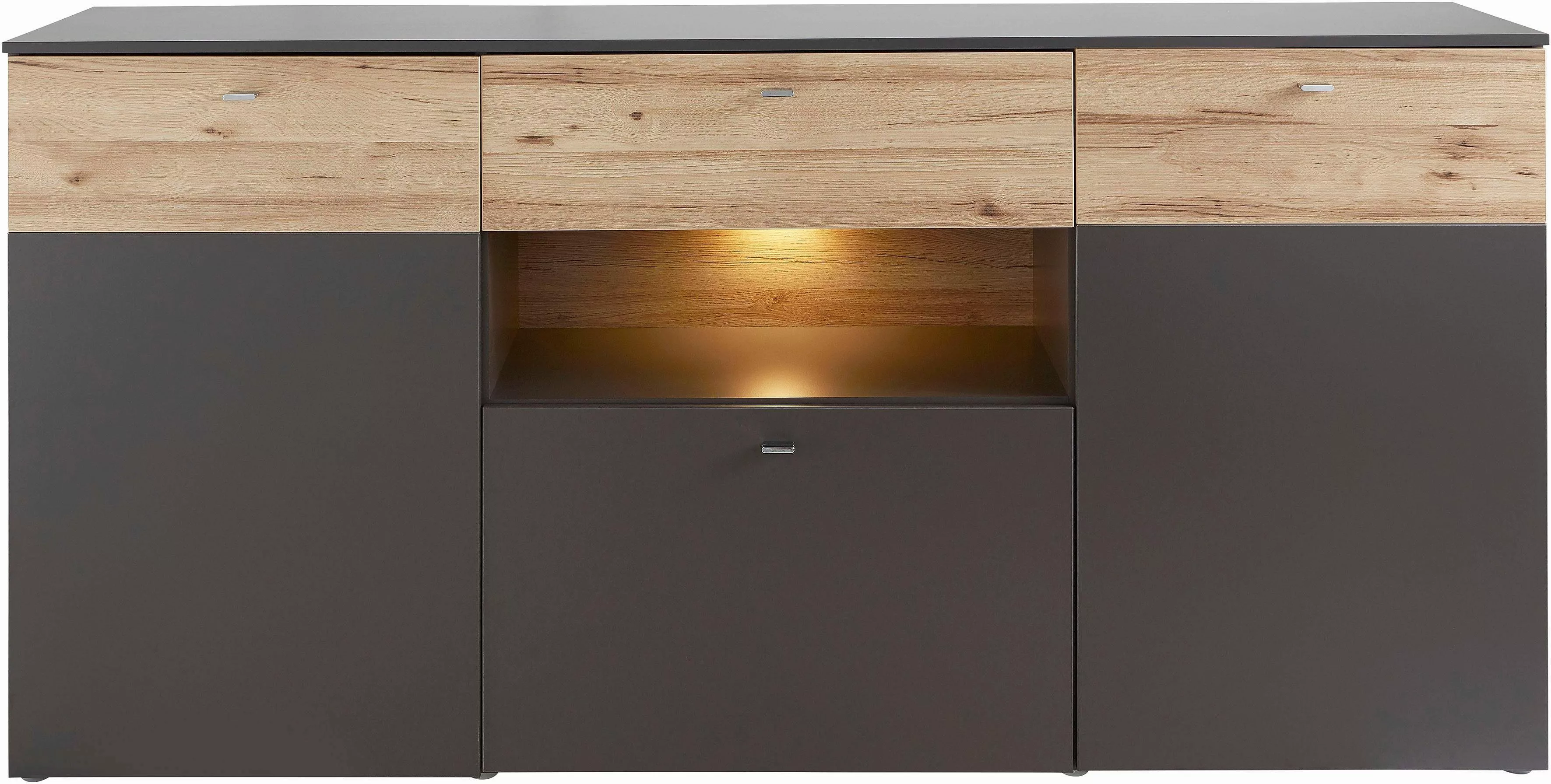 FORTE Sideboard "Como", Kommode, Stauraumschrank, LED Beleuchtung, Soft Clo günstig online kaufen