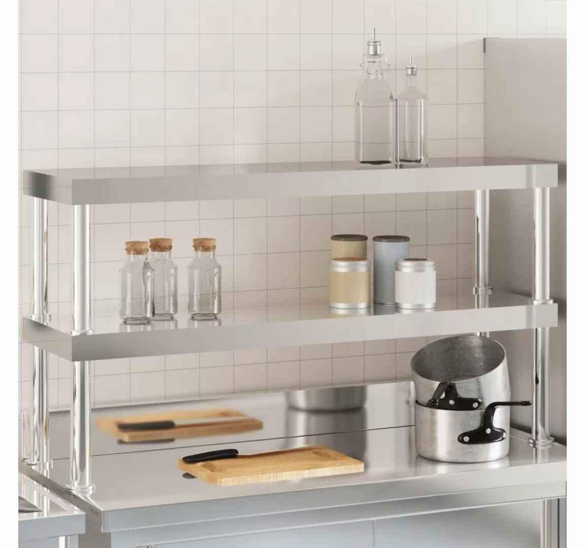 vidaXL Spülenschrank Aufsatzboard für Küchentisch 2 Ablagen 110x30x65 cm Ed günstig online kaufen