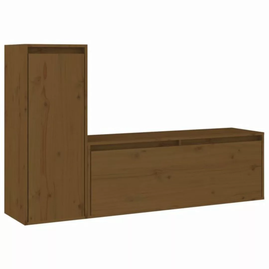 vidaXL TV-Schrank TV-Schränke 2 Stk Honigbraun Massivholz Kiefer Lowboard L günstig online kaufen