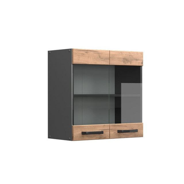 Vicco Glashängeschrank R-Line, Goldkraft Eiche/Anthrazit, 60 cm günstig online kaufen