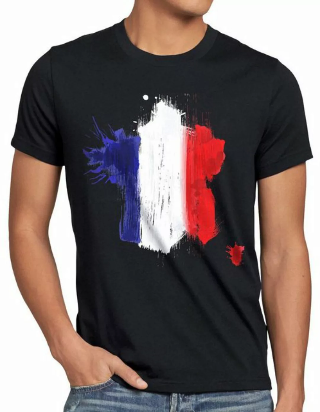 style3 T-Shirt Herren T-Shirt Flagge Frankreich Fußball Sport France WM EM günstig online kaufen