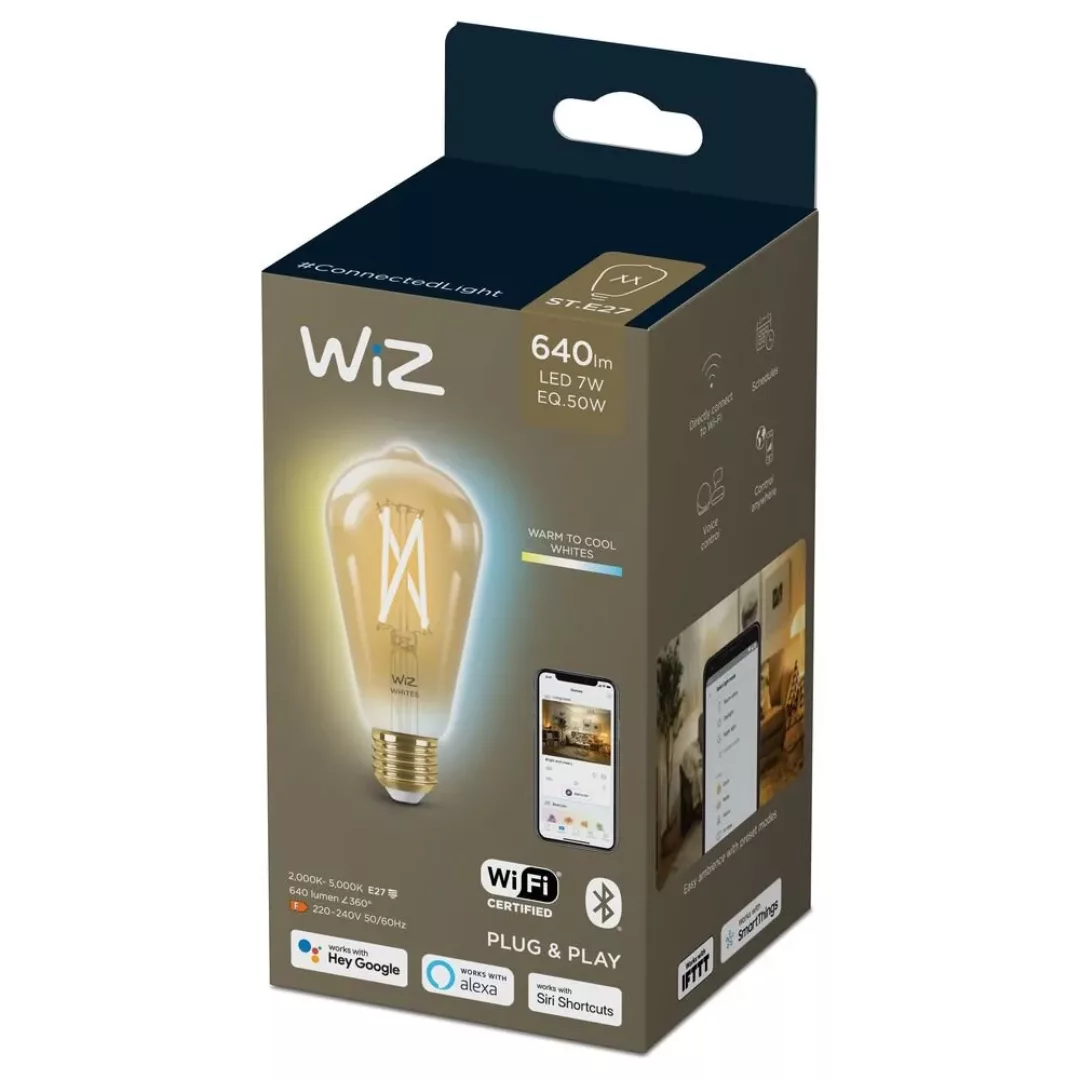 WiZ LED Smart Leuchtmittel in Amber 7W E27 ST64 640lm 1er Pack günstig online kaufen