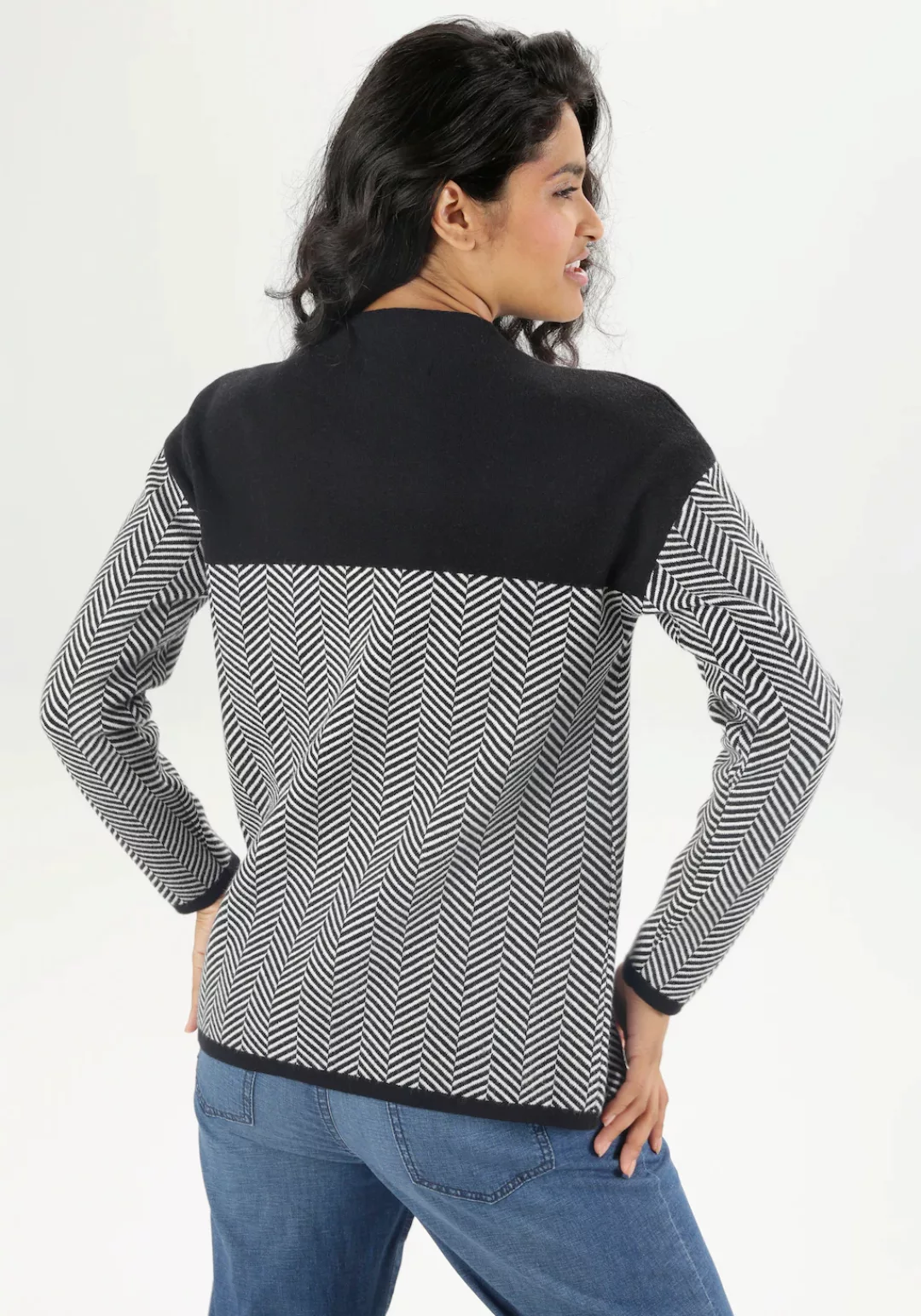 Aniston SELECTED Strickpullover, mit weiterem Stehkragen - NEUE KOLLEKTION günstig online kaufen